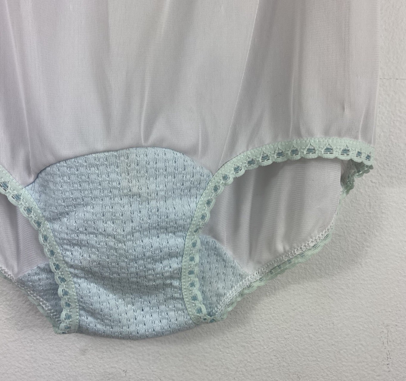 Vintage Greenco Maid USA Size 5 Panty Baby Blue Nylon Sissy Granny Mushroom