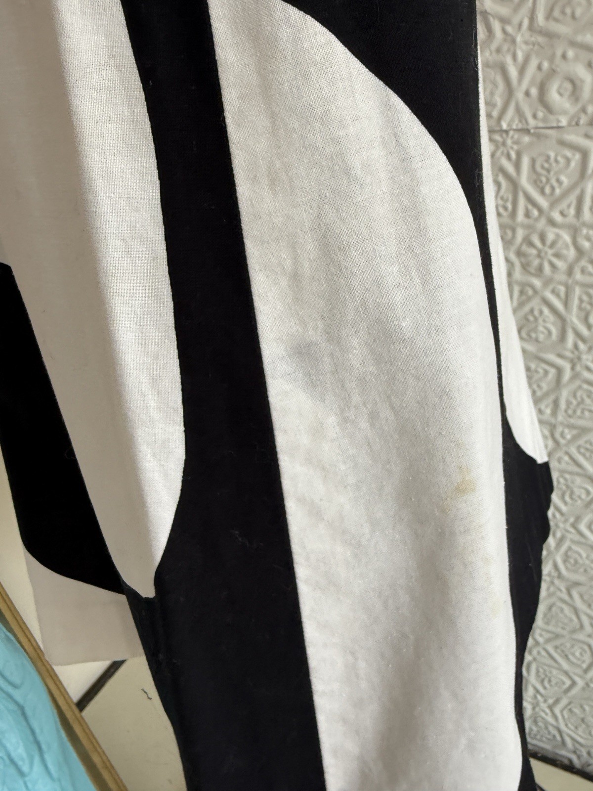 Vintage Marimekko Design Research Wrap skirt-Black & White-Wave-Midi-Mini-Medium