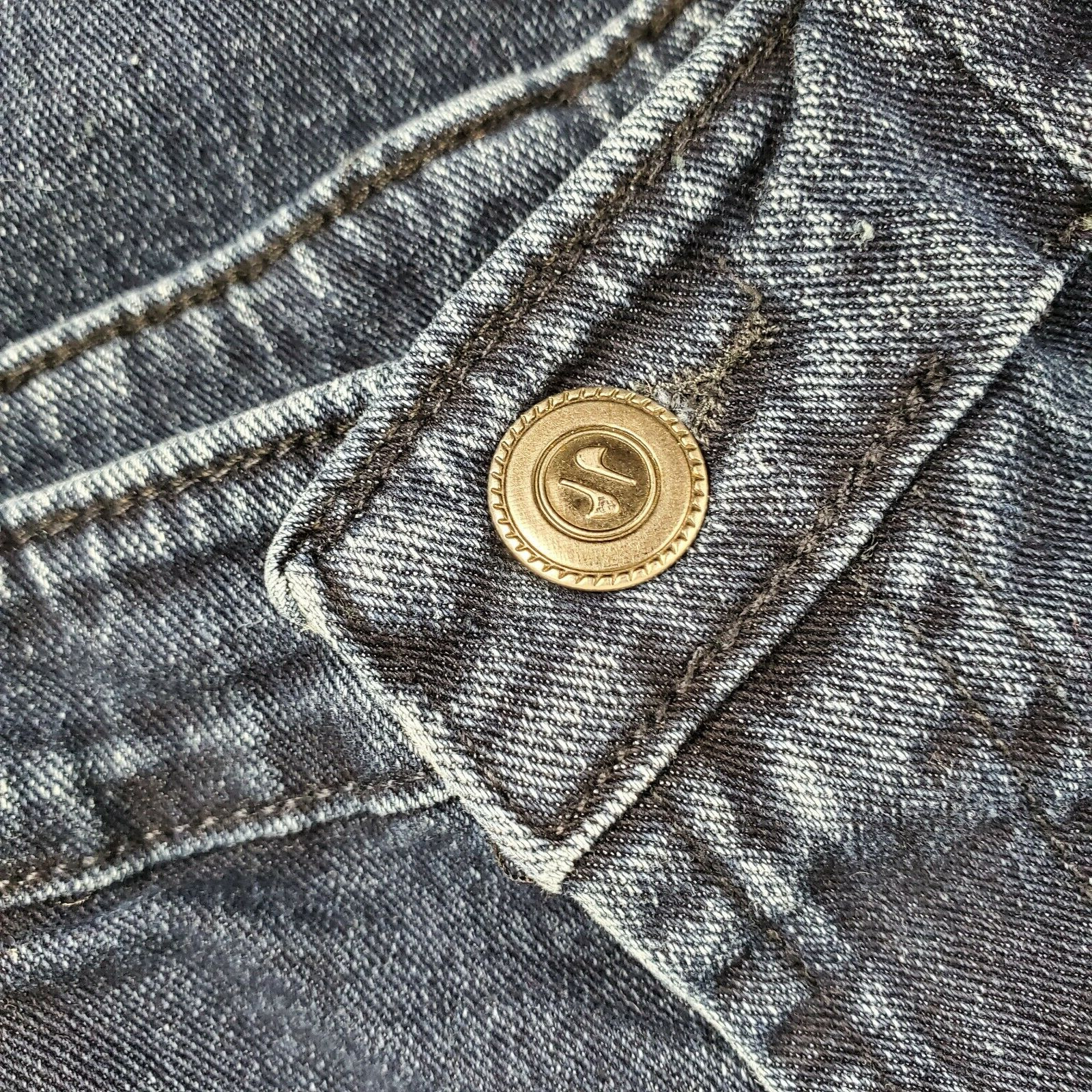 Vtg Women’s High Waist Straight Leg Ankle Jeans Sz 28″x26″ Embroidered Dark Wash