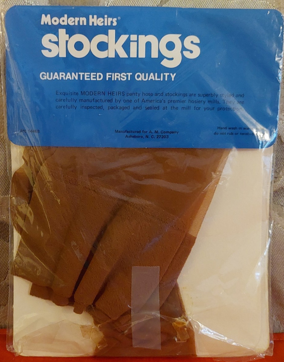 Vintage Pantyhose Modern Heirs Stockings Color Suntan Size Extra Tall BAMA2