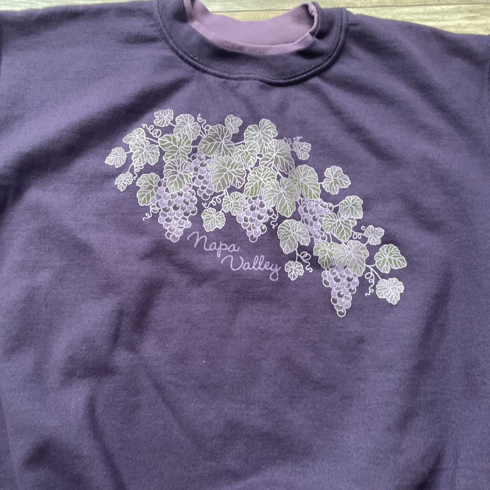 Vintage 90s Top Stitch By Morning Sun Napa Valley Purple Crew Neck Size L