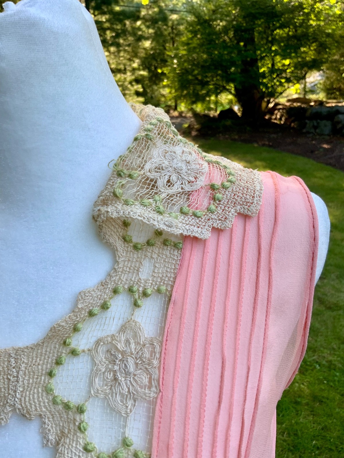 Rare 1920s Silk Chiffon Flapper Dress Art Deco Lace Dress Original Silk Slip Ant