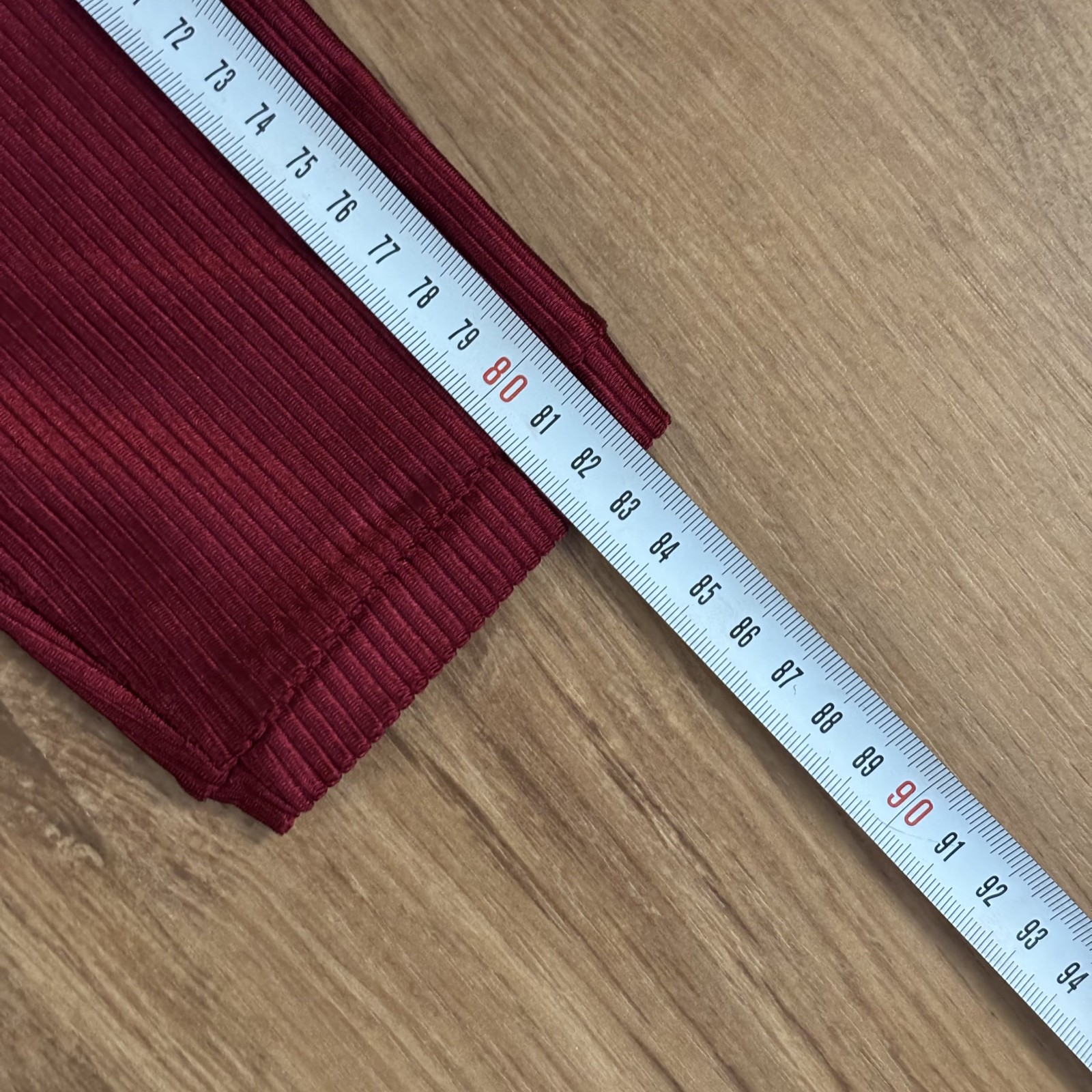 Candy Jay Burgundy Ribbed Leggings 80s-90s / Glossy Retro Activewear / Size S