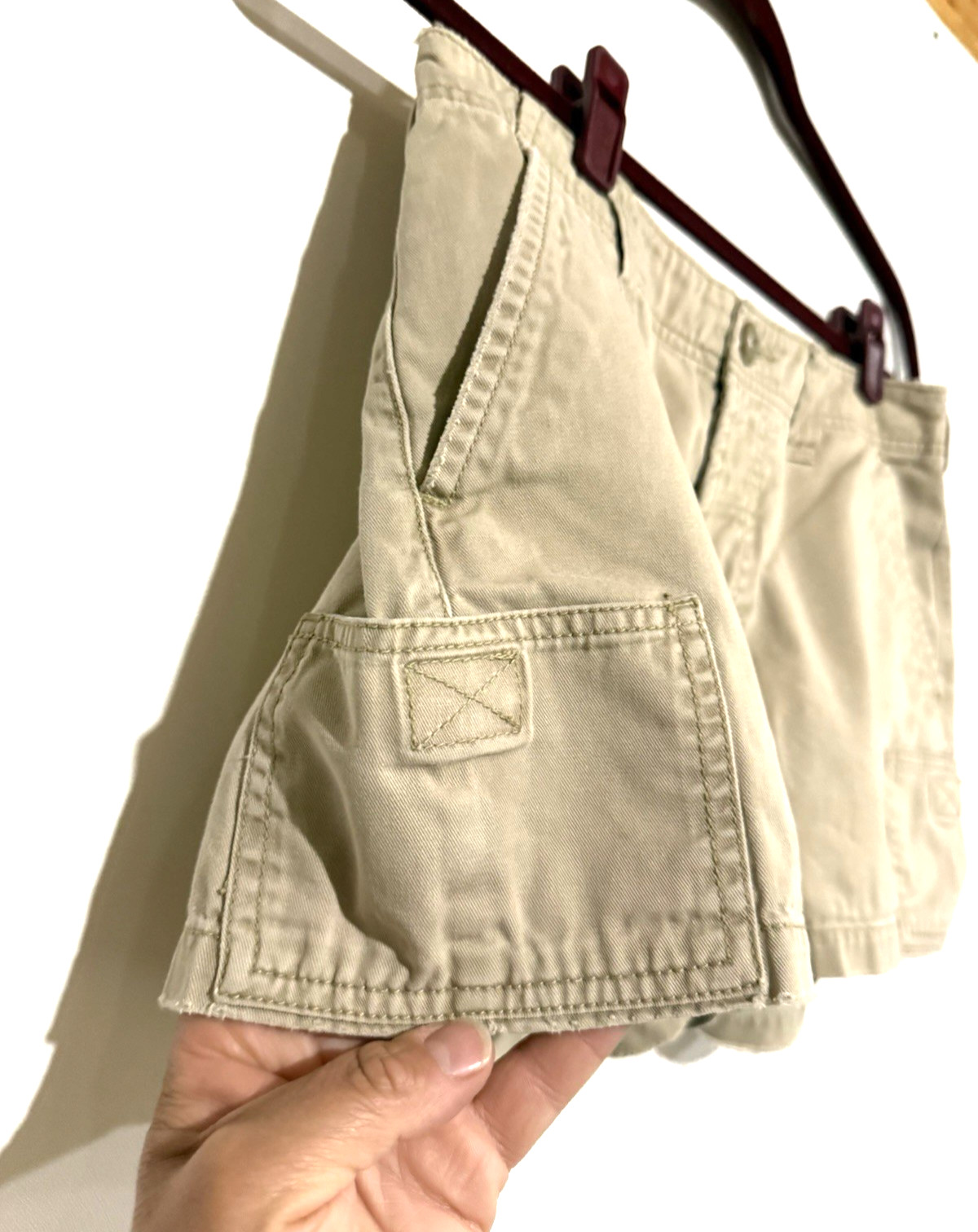 Abercrombie And Fitch Mini Shorts Khaki Cargo Woman 6 Grunge Y2K Preppy Vintage