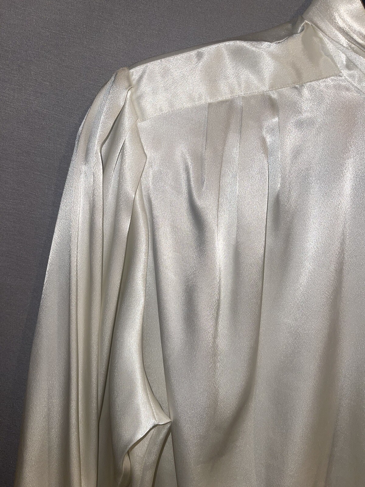 Vintage Silky Shirt Satin Buttons Size 10