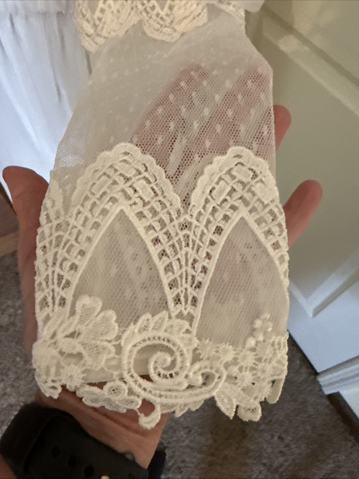 Alfred Angelo Vintage 1970’s Victorian Revival Prairie Chic Lace Wedding Dress S