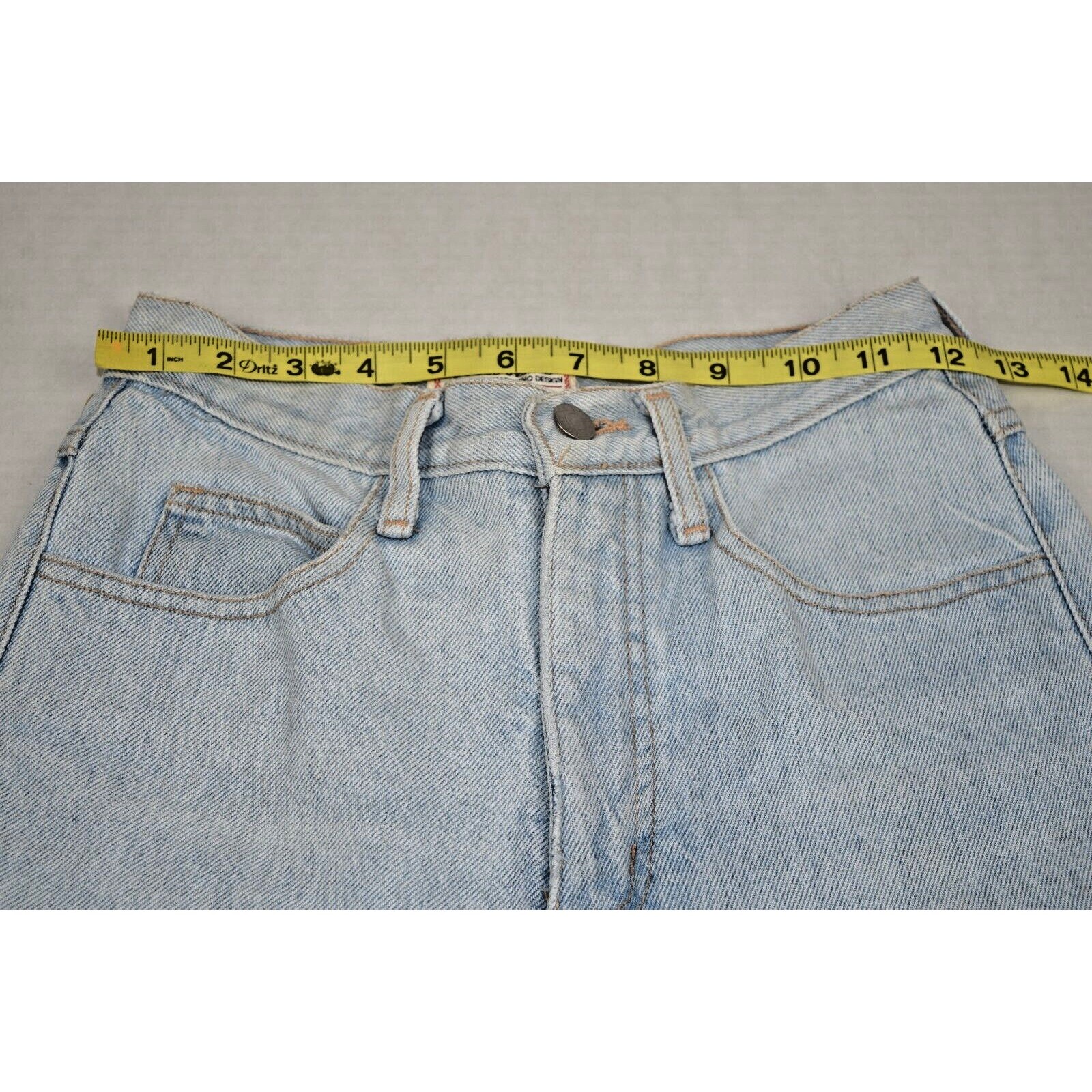 Vintage Guess Jeans Size 28 80s Pale Blue 3 Zip Fly Ankle Made USA