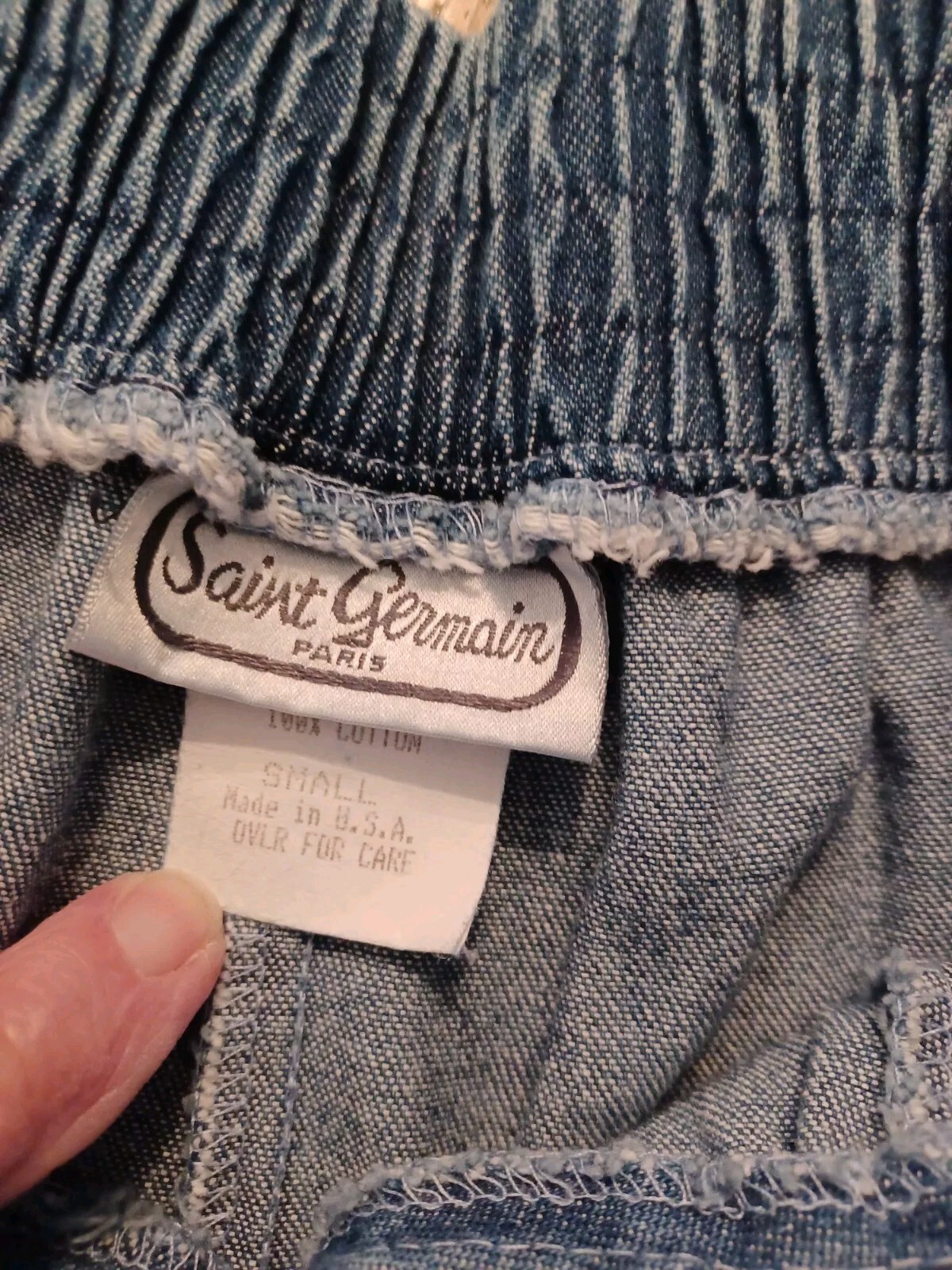 Vtg Saint Germain Paris Denim Rhinestones 2 Pc Jacket Medium/Pants Small