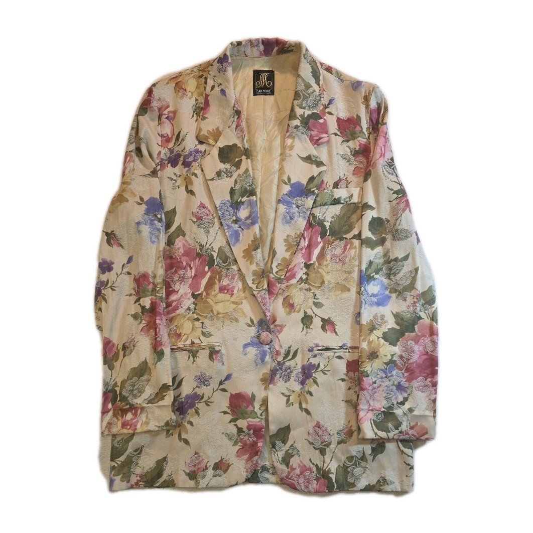 Vintage San Moire Floral Blazer