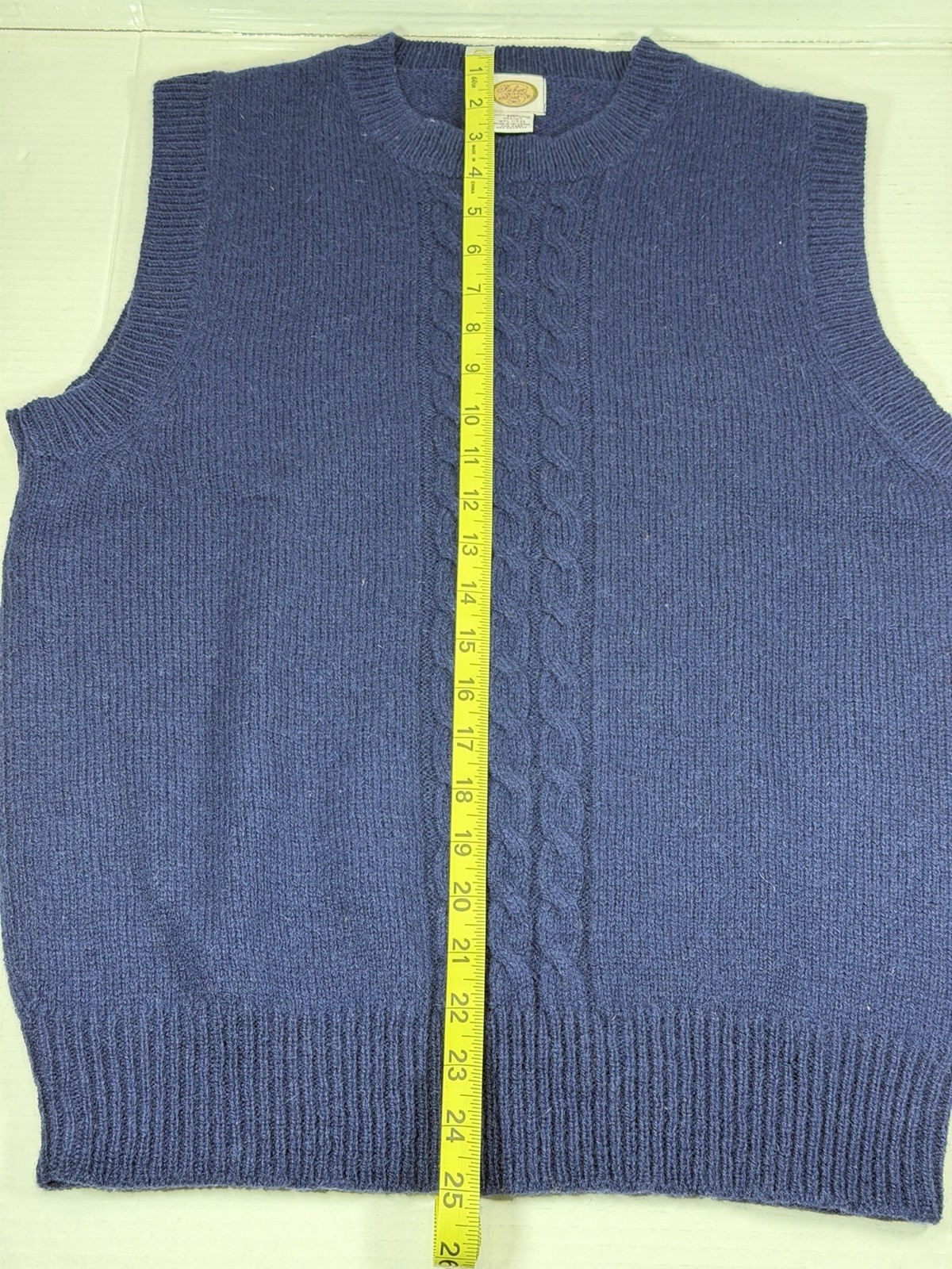 Vintage Picket and Post Sweater Vest Womens Size Medium 100% Wool Blue Made USA