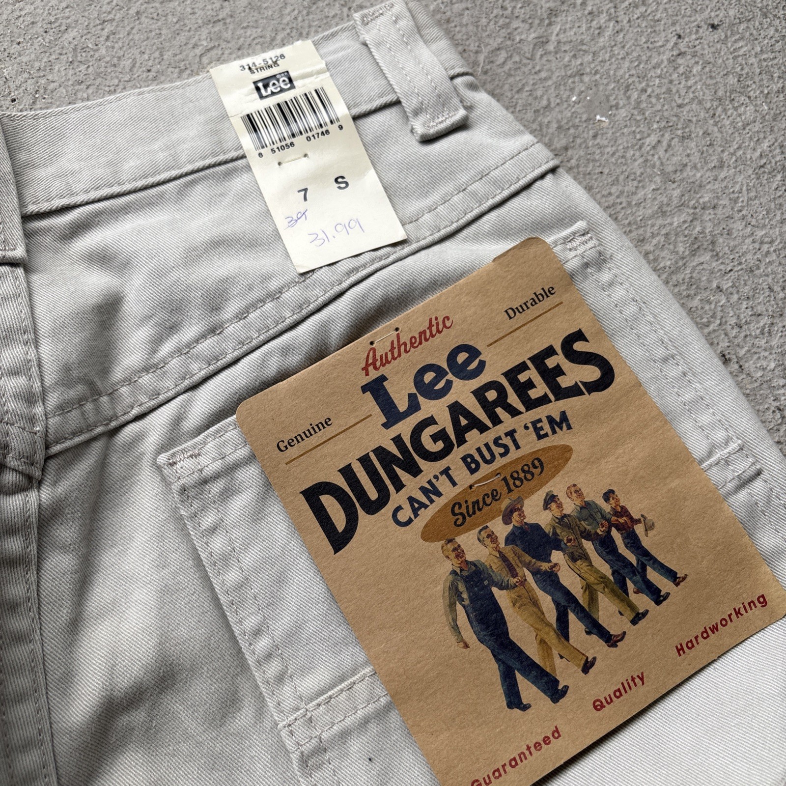 Vintage 90s LEE Cargo Pants Wide Relaxed Khaki Tan Beige USA Juniors 7 S
