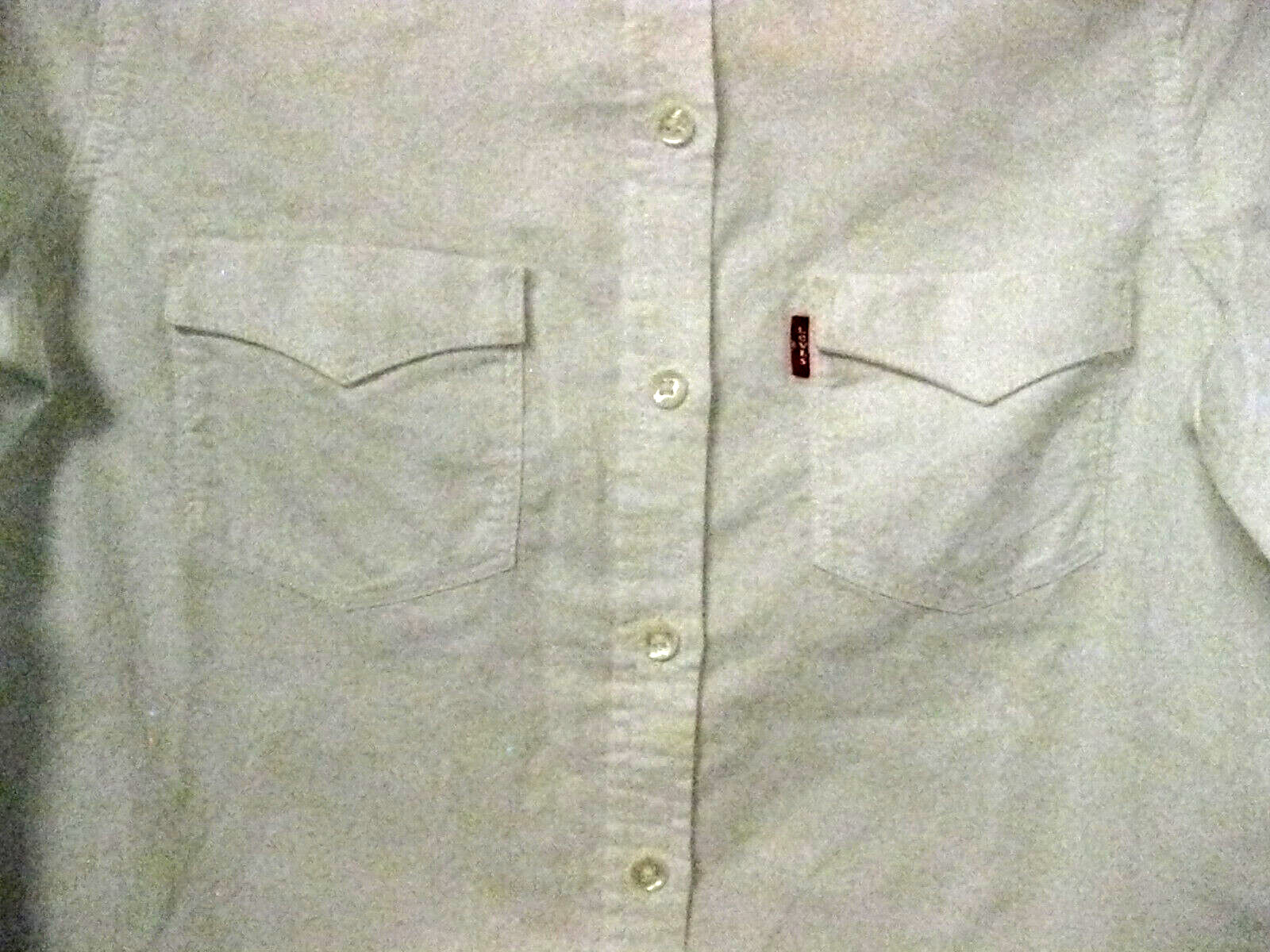 Women’s Levi Heavy Denim Cotton Twill White Western Shirt Size XS Long Sleeve