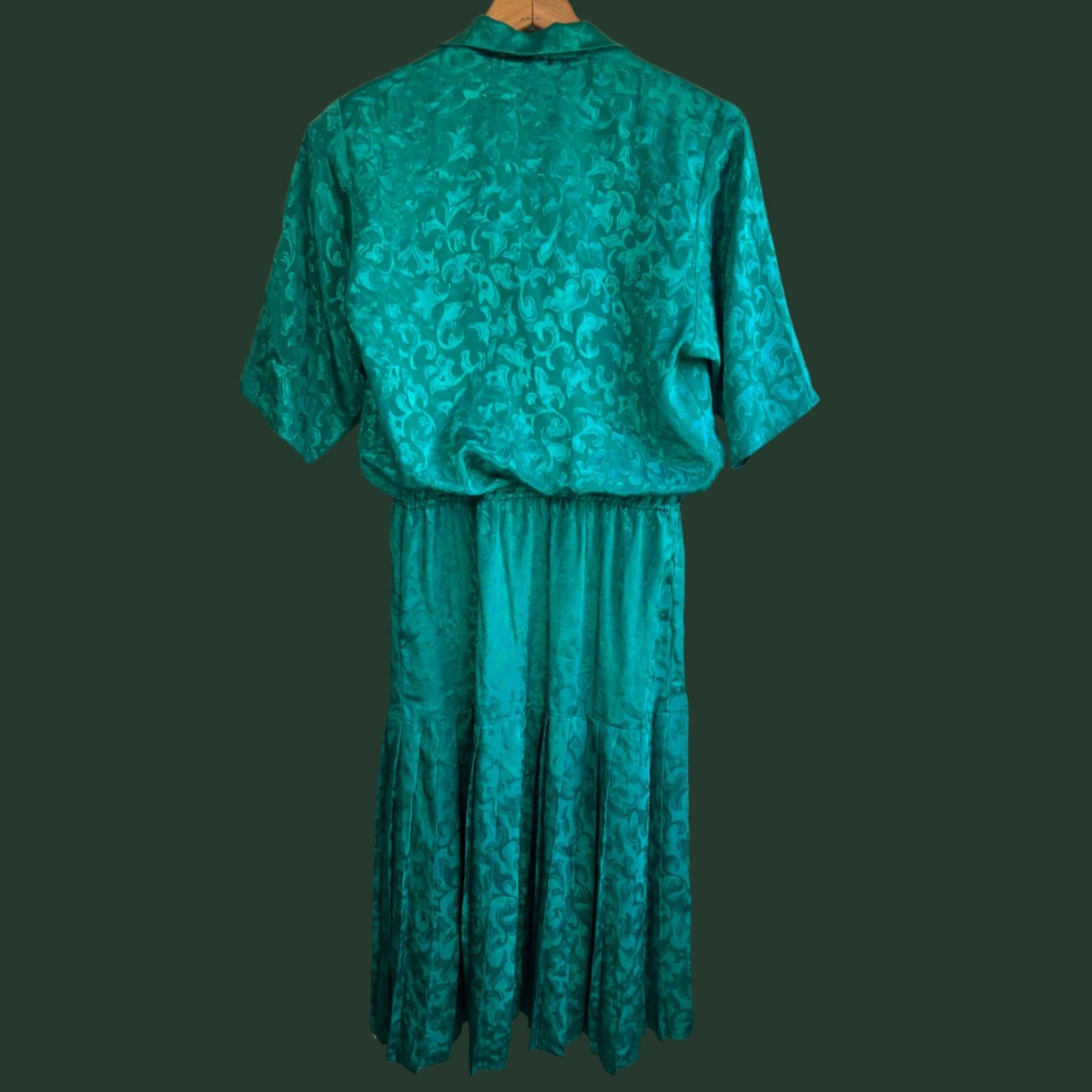 Vintage 70s Billy Jack for Her Embossed Lined Satin Dress