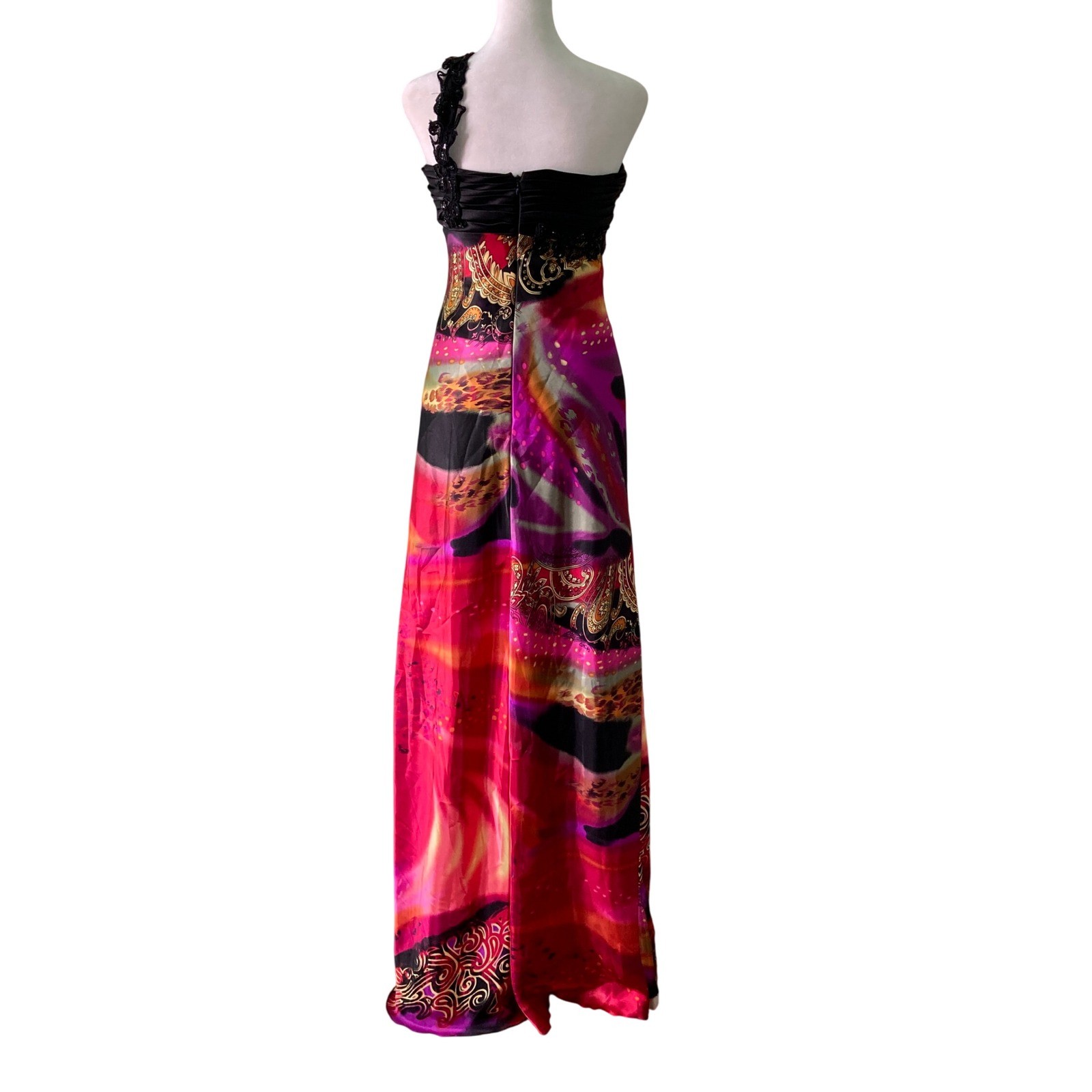 Taboo Psychedelic Maxi Dress Sequin Babydoll Vibrant Boho Retro Y2K (Size 9/10)