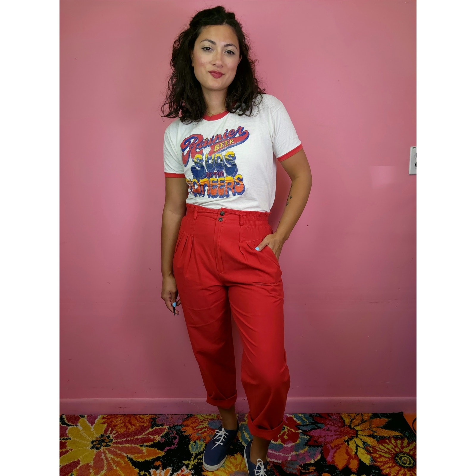 Vintage 1980’s Red Paper Bag Pants by Fundamental Things