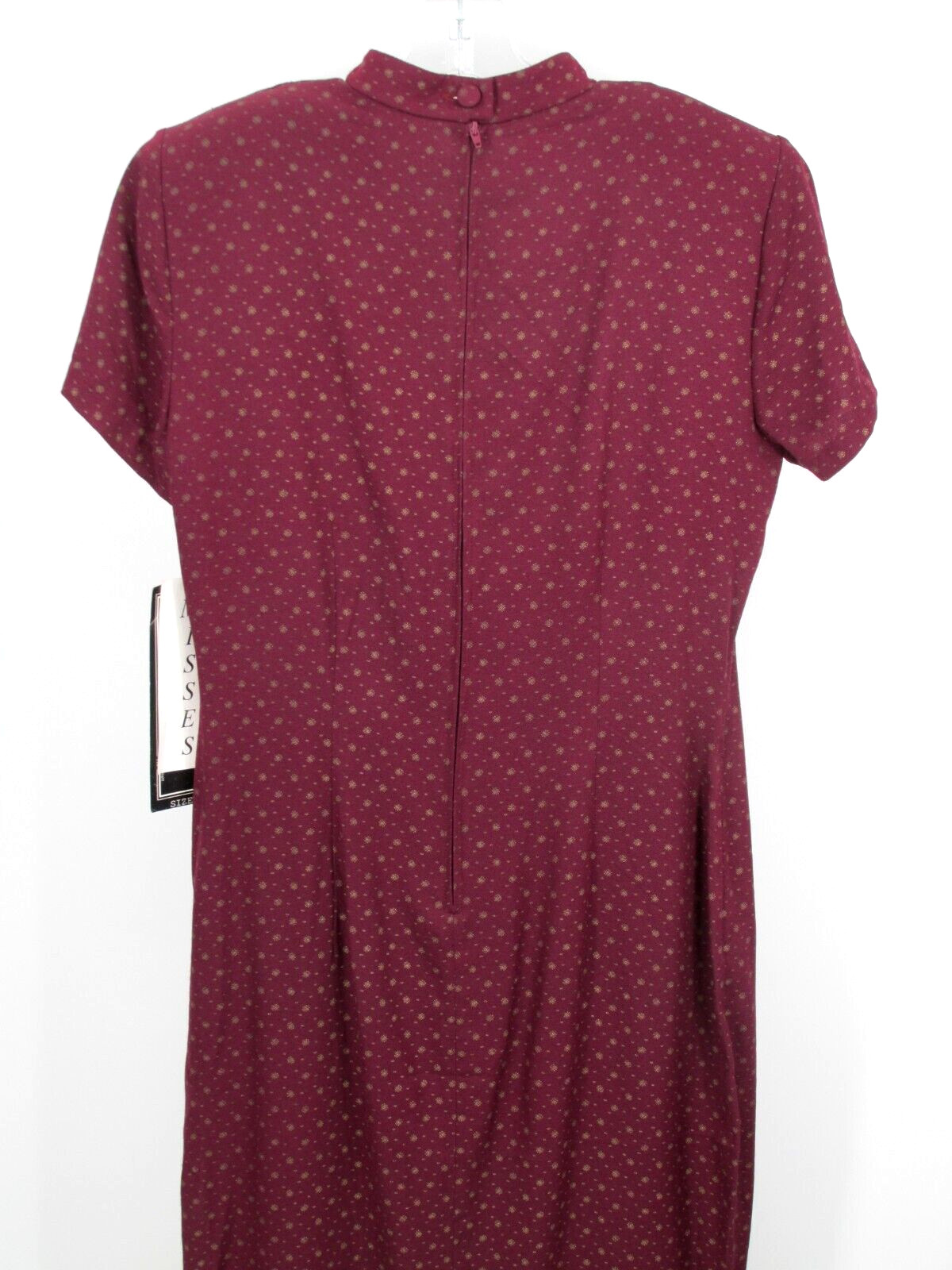 NWT Vintage MOLLY MALLOY Midi Pencil Dress Women Size 10 Burgundy Asian Inspired