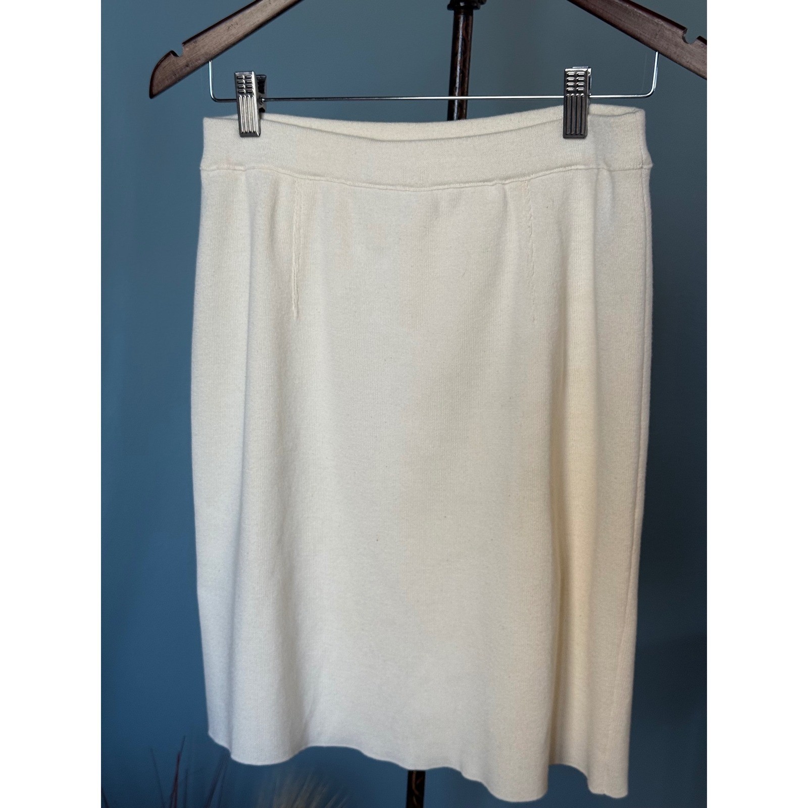 Vintage Cream Knit Skirt Suit Set | Arthur Kober Tricoville London DISPA Sz 10