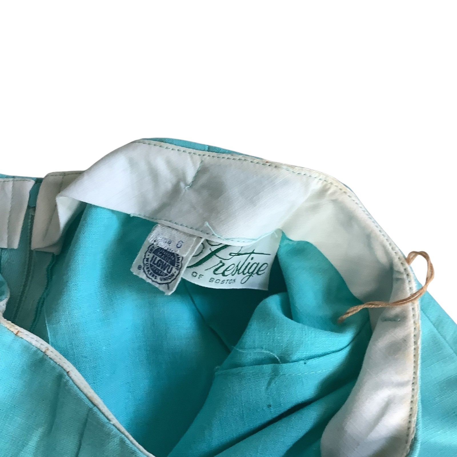 Vintage Prestige of Boston Turquoise Blue Button Front Skort ILGWU Union Tag 8