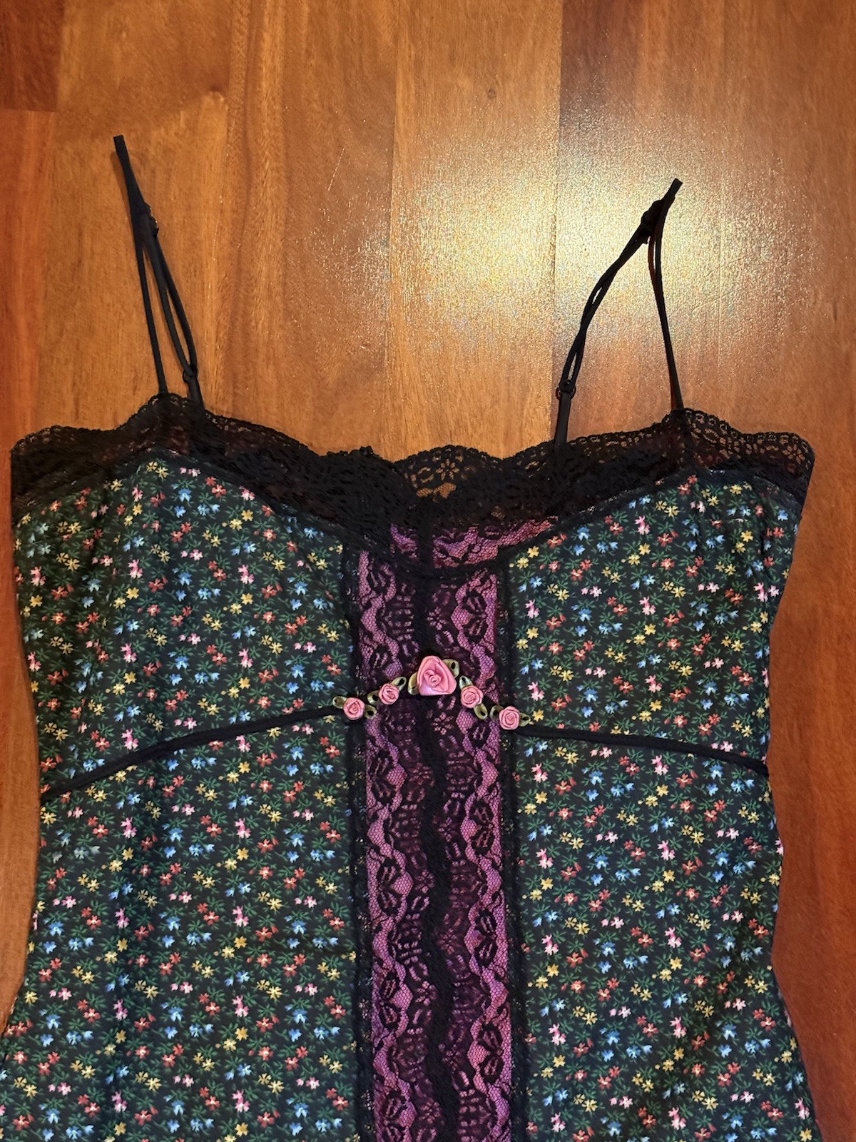 EUC Vintage 90s Y2K Betsey Johnson New York RARE Floral DRESS made in USA sz 6 S