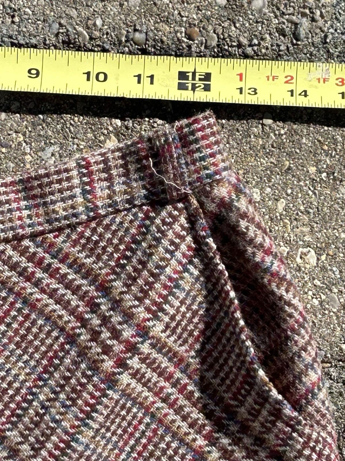 Vintage 60-70s Patty Woodard Button Zipper Plaid Wool Midi Skirt Size 11-12