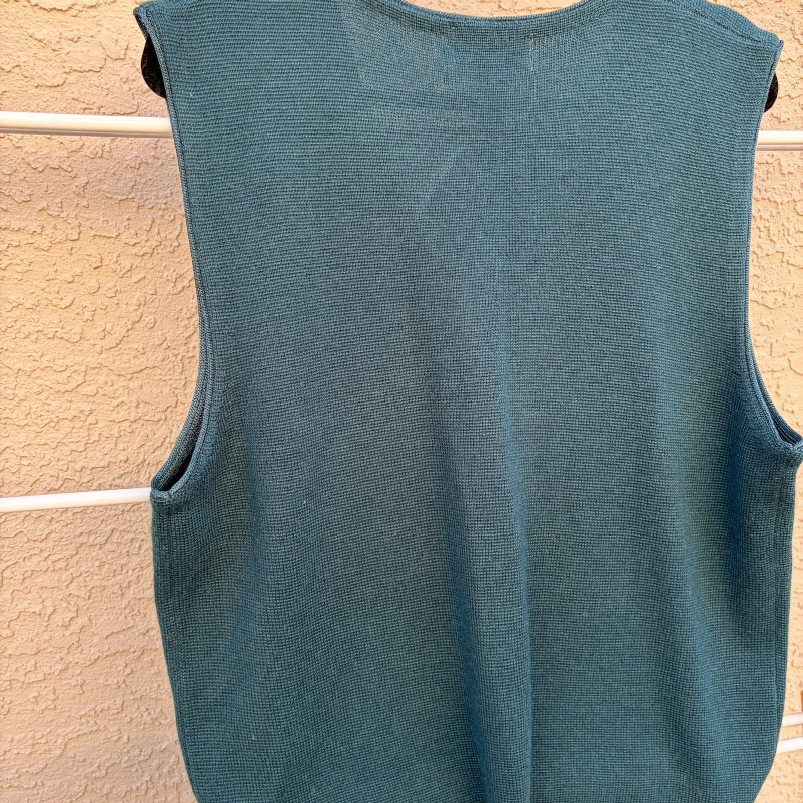 Vintage Koret Hunter Green Beaded Vest 90’s Y2K Grandma Cottage Teacher BOHO