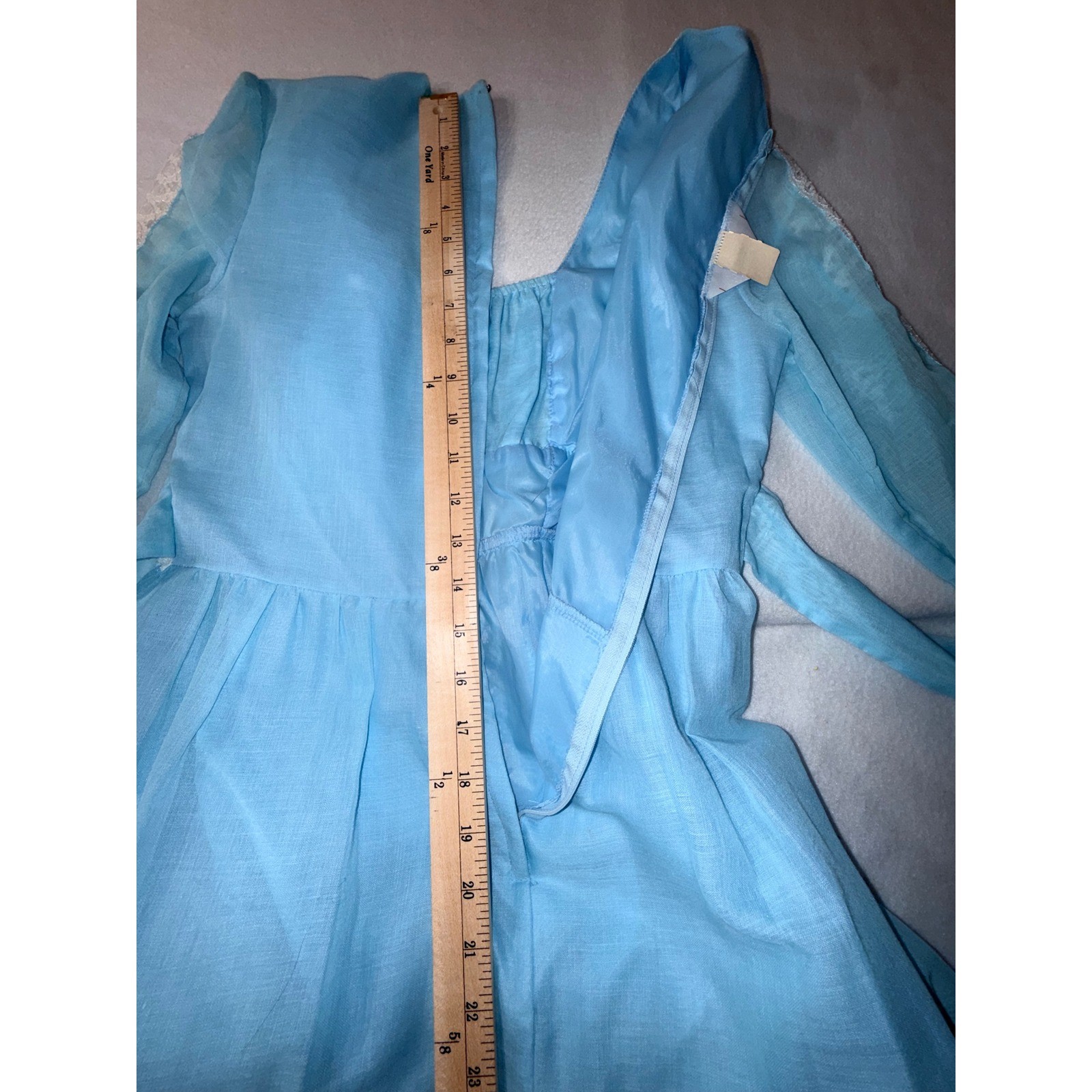 JCPenney Fashions Vintage Maxi Dress Women’s Size 9 Blue Lace Prairie Boho