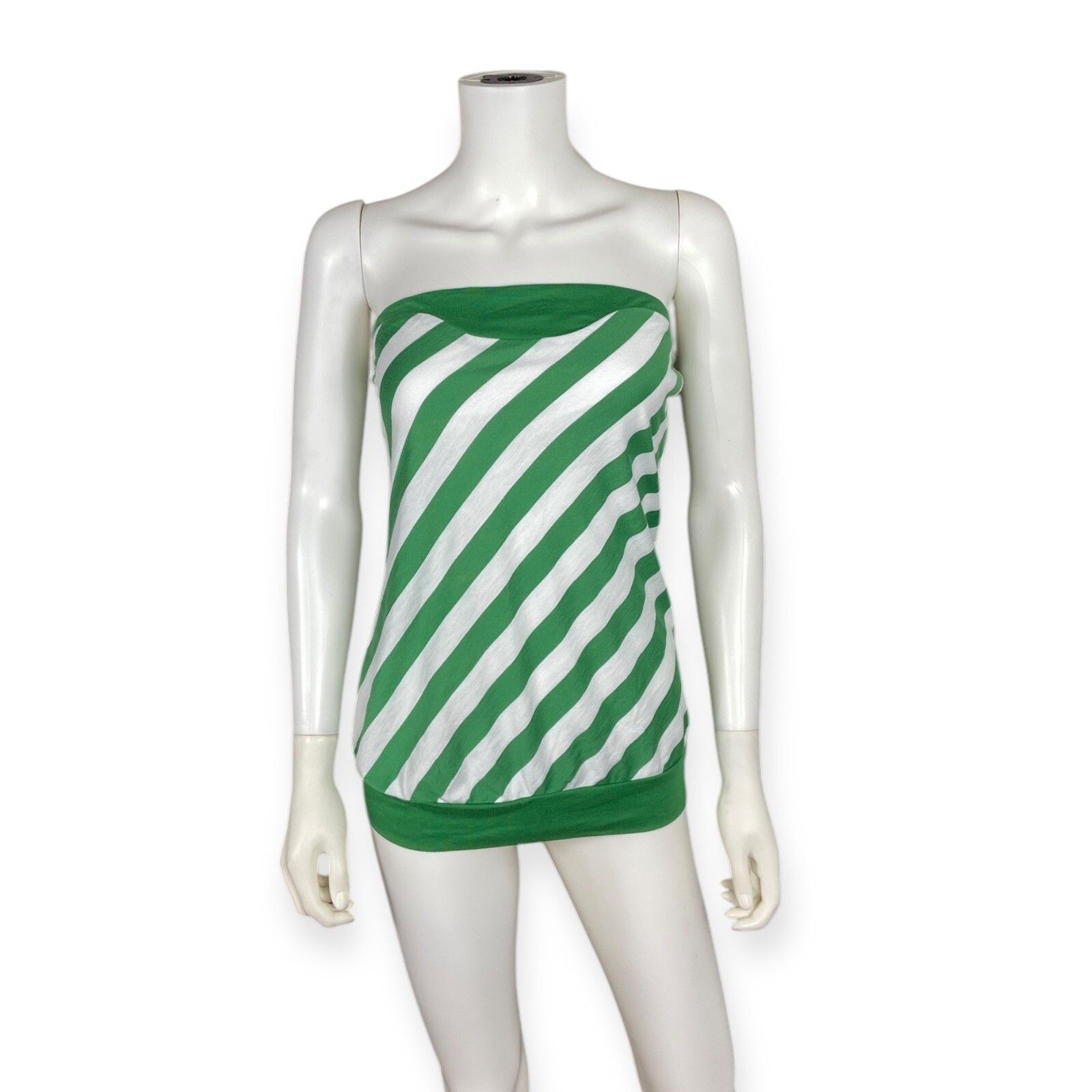 Xhilaration VTG Y2K Green Striped Tube Top Preppy M