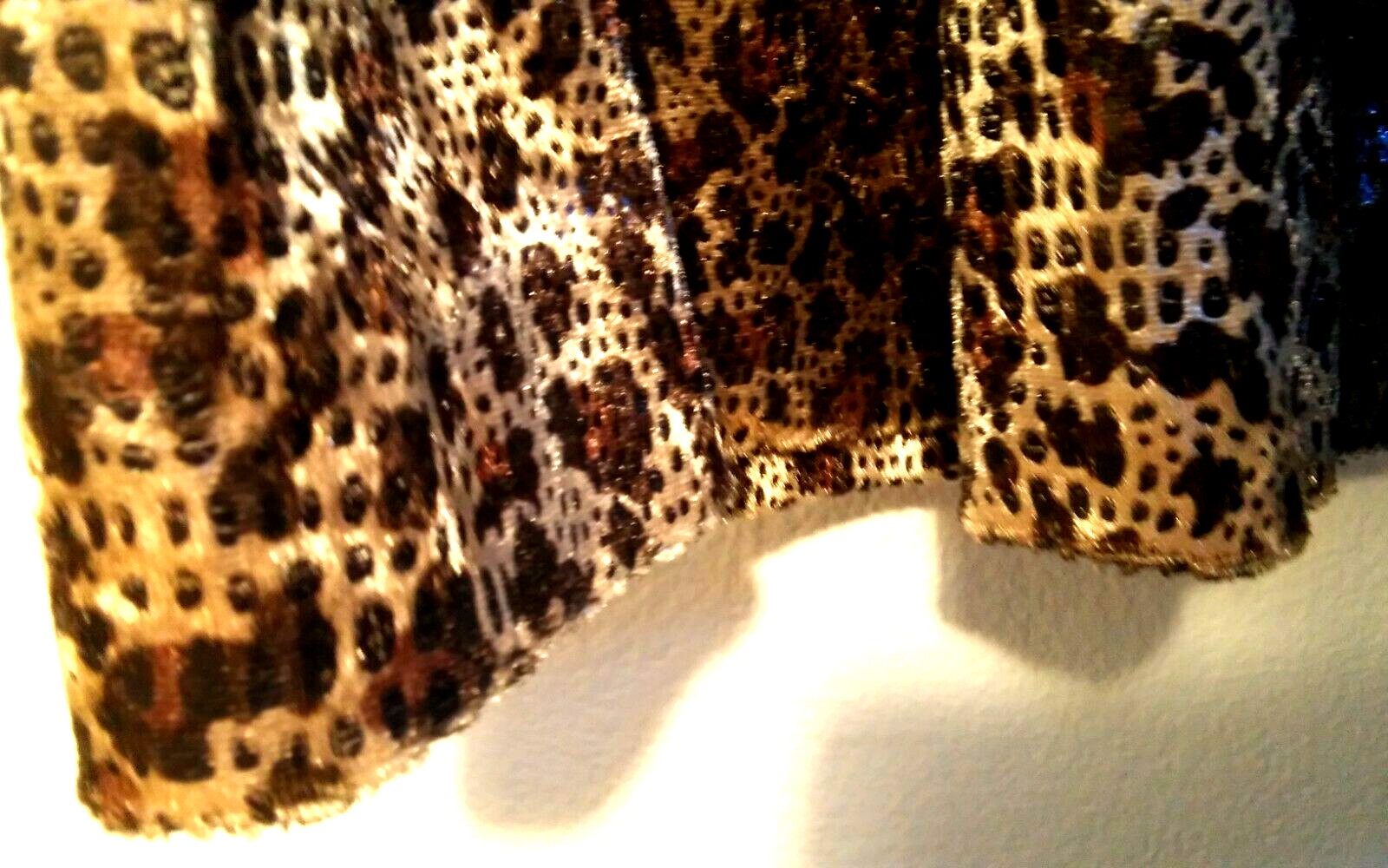 Ruth Norman Vintage Size S Leopard Caftan Housecoat Loungewear Robe zip tassle