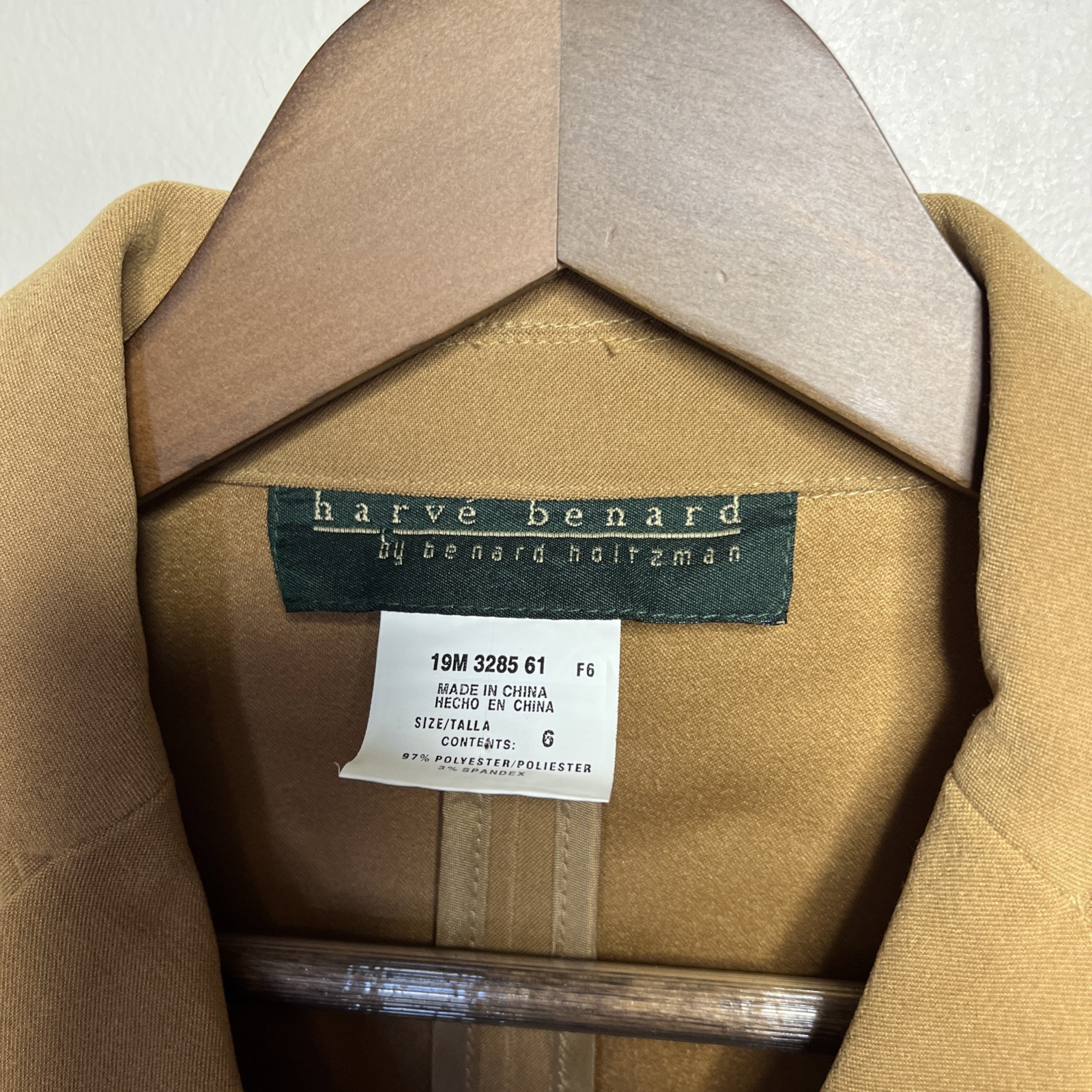 Vintage New Harve Bernard Skirt Jacket Suit Set Camel Tan Y2K Career Sz 6/8