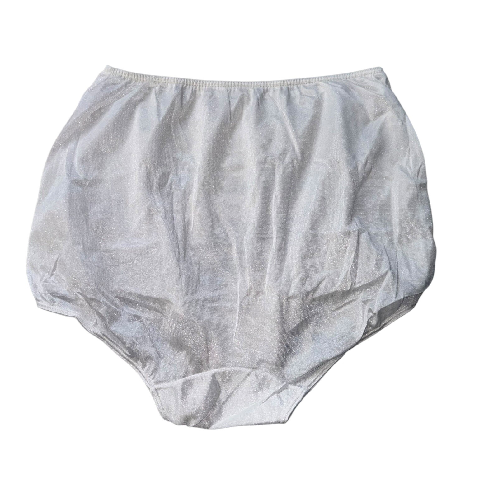 Vtg Sears Very Impressive Panty White Nylon Shiny Sissy Granny Panty 7 L 39-40