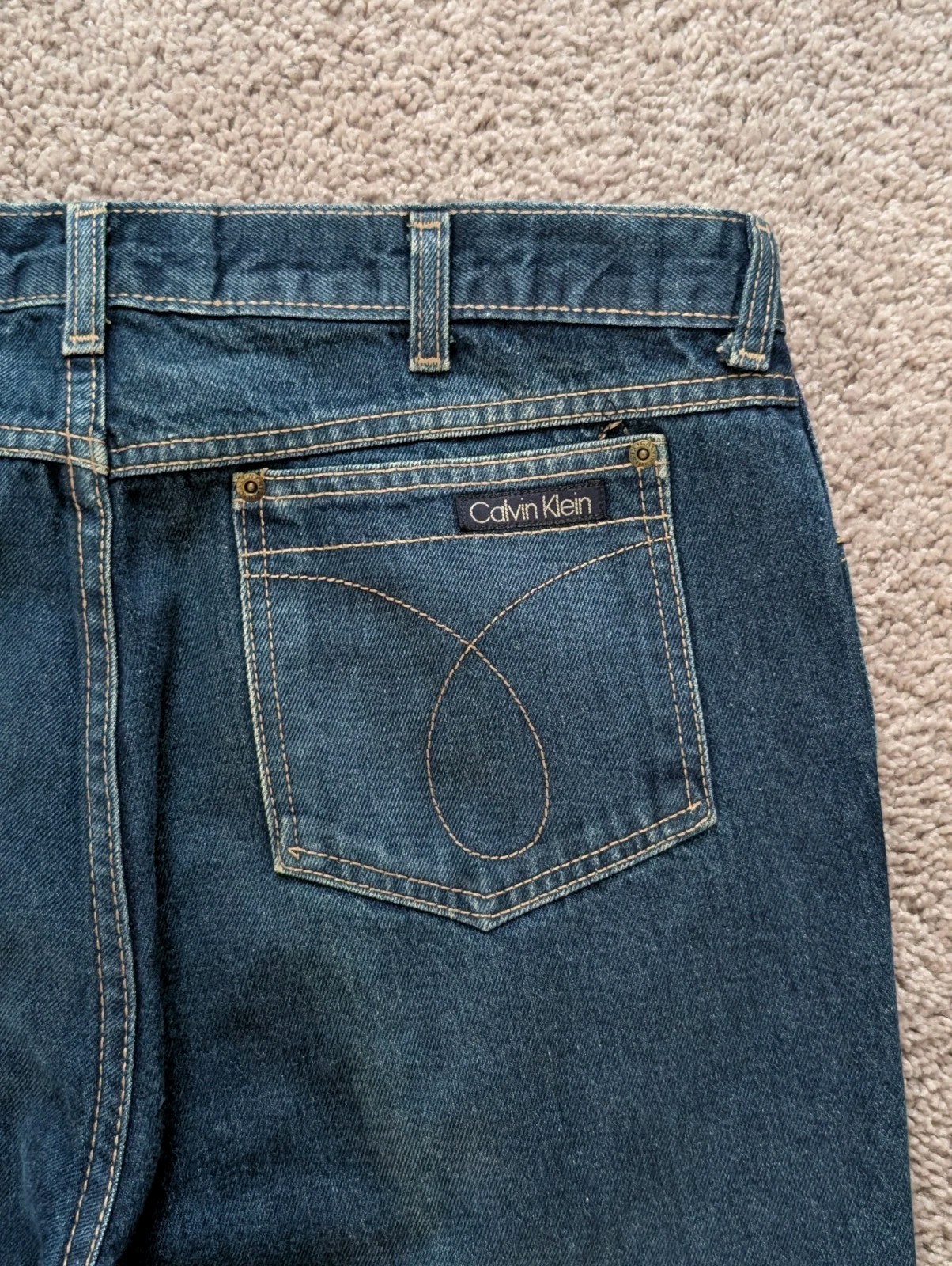 VTG Calvin Klein Jeans Womens 38×36 VTG Hemmed To 36×30 High-Rise USA 70s 80s