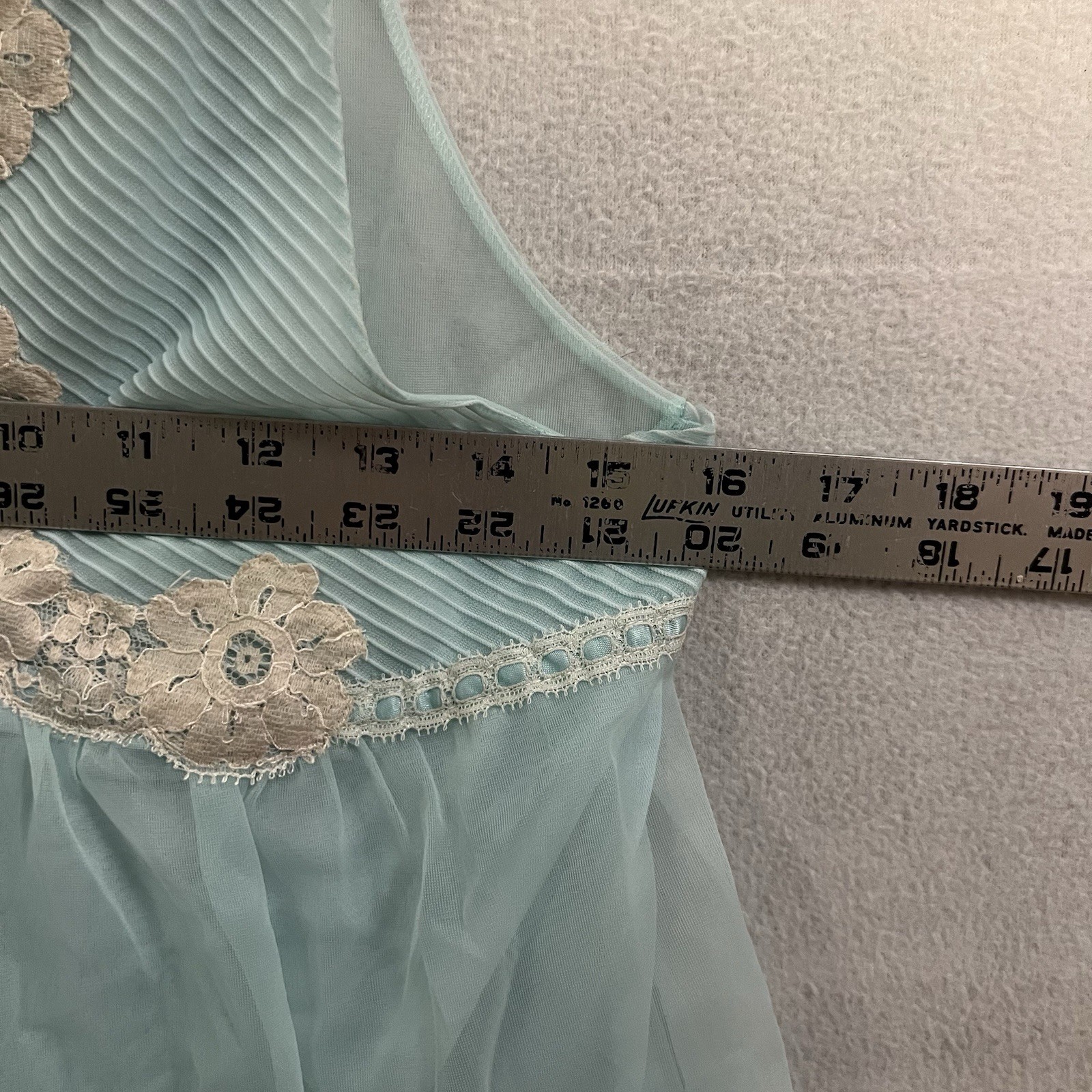 Vintage Gossadd Artemis 60’s Nightgown Set Women’s Petite Blue Ruffle Sheer