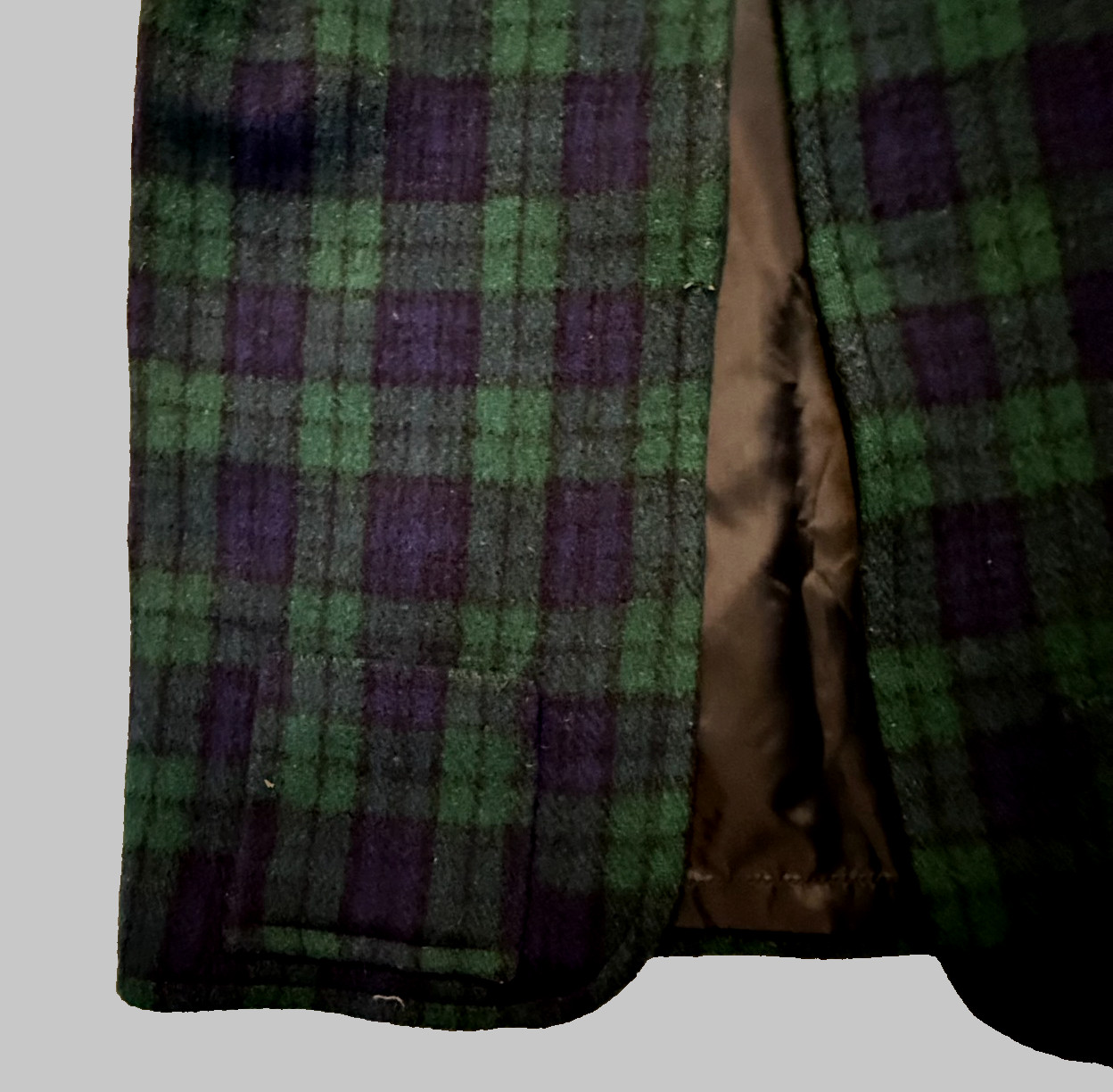 Vtg The Forge Burkraft Wool Vest Green Navy Plaid Tartan Open Front Women’s M