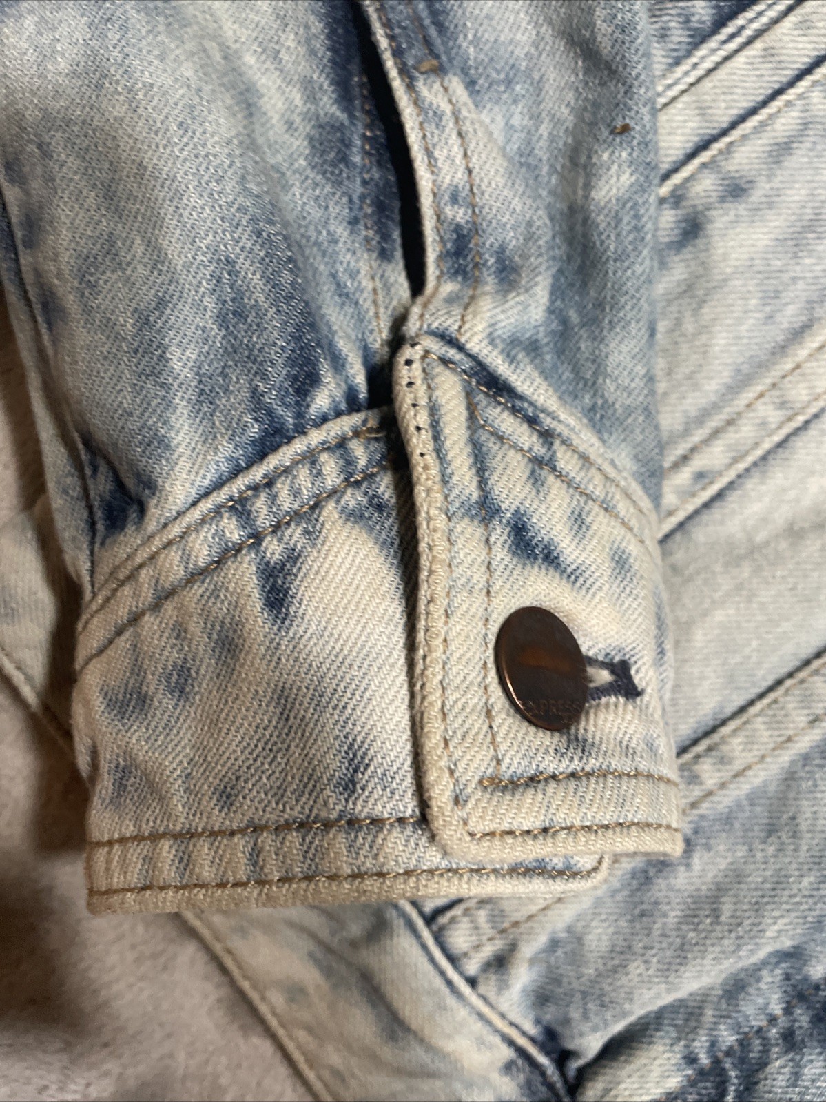 Vintage Denim Jacket Acid Wash Distressed Limited Express EXP 1980’s Sz Small
