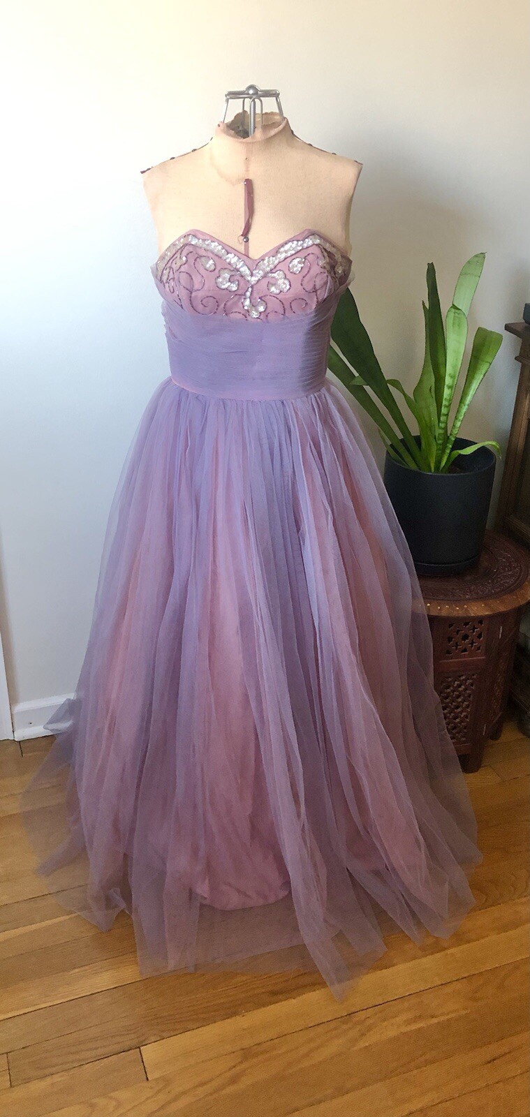1950’s Pink & Lavender Tulle Party Dress, XS