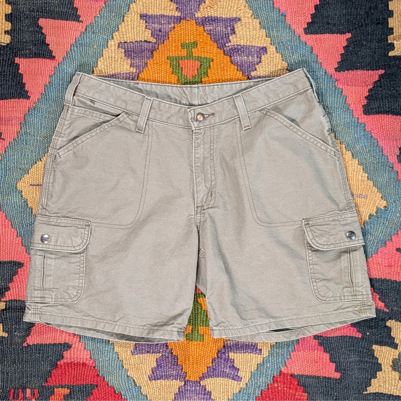 Vintage Carhartt Cargo Shorts Tan Khaki Workwear Utility 32 Waist