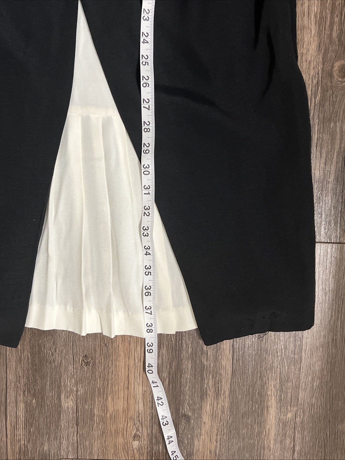 Vintage 80’s Drop Waist Office Midi Dress Petite 6 Black White Made USA