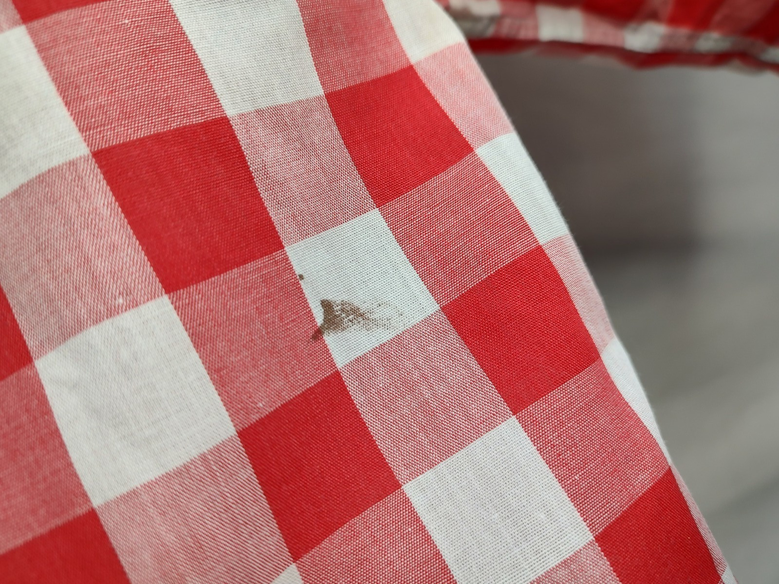 Vtg 50s/60s Shirt Womens Sz Sm Red White Check Loop Collar Distressed Rockabilly