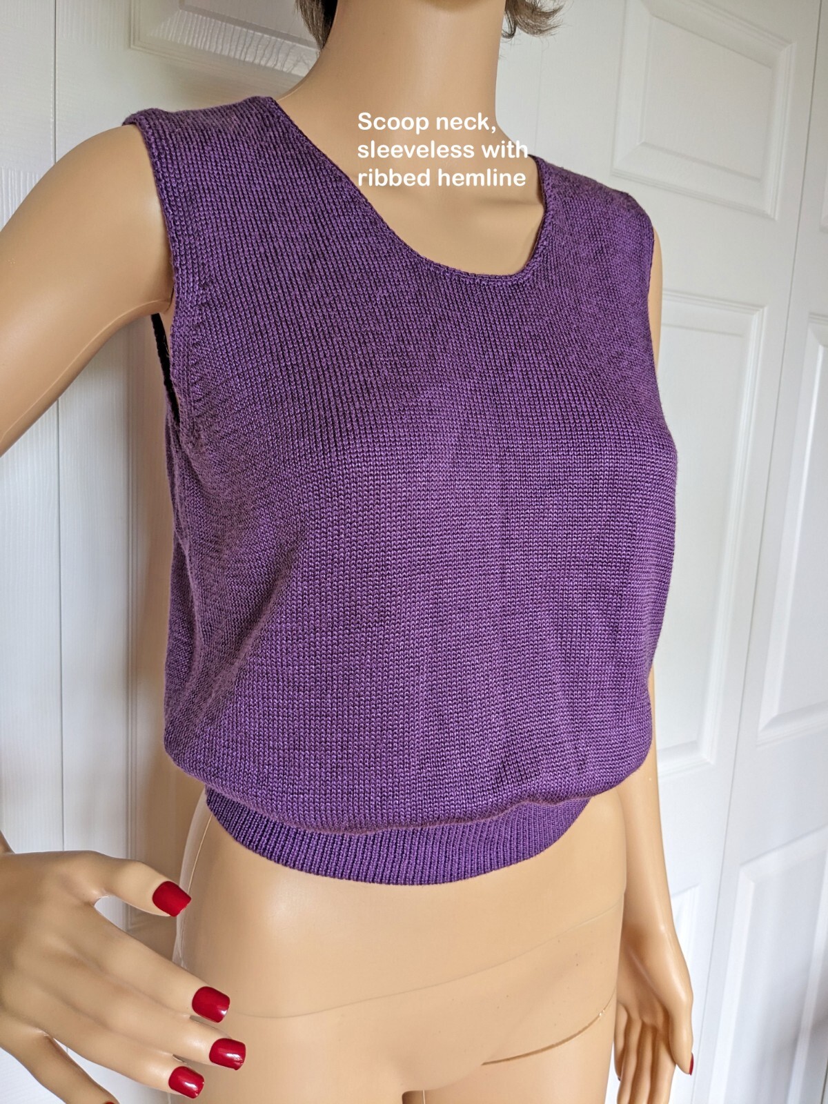 Fia Italia Handloomed Tank Top & Cardigan 34″ bust set, Purple pullover tank SM