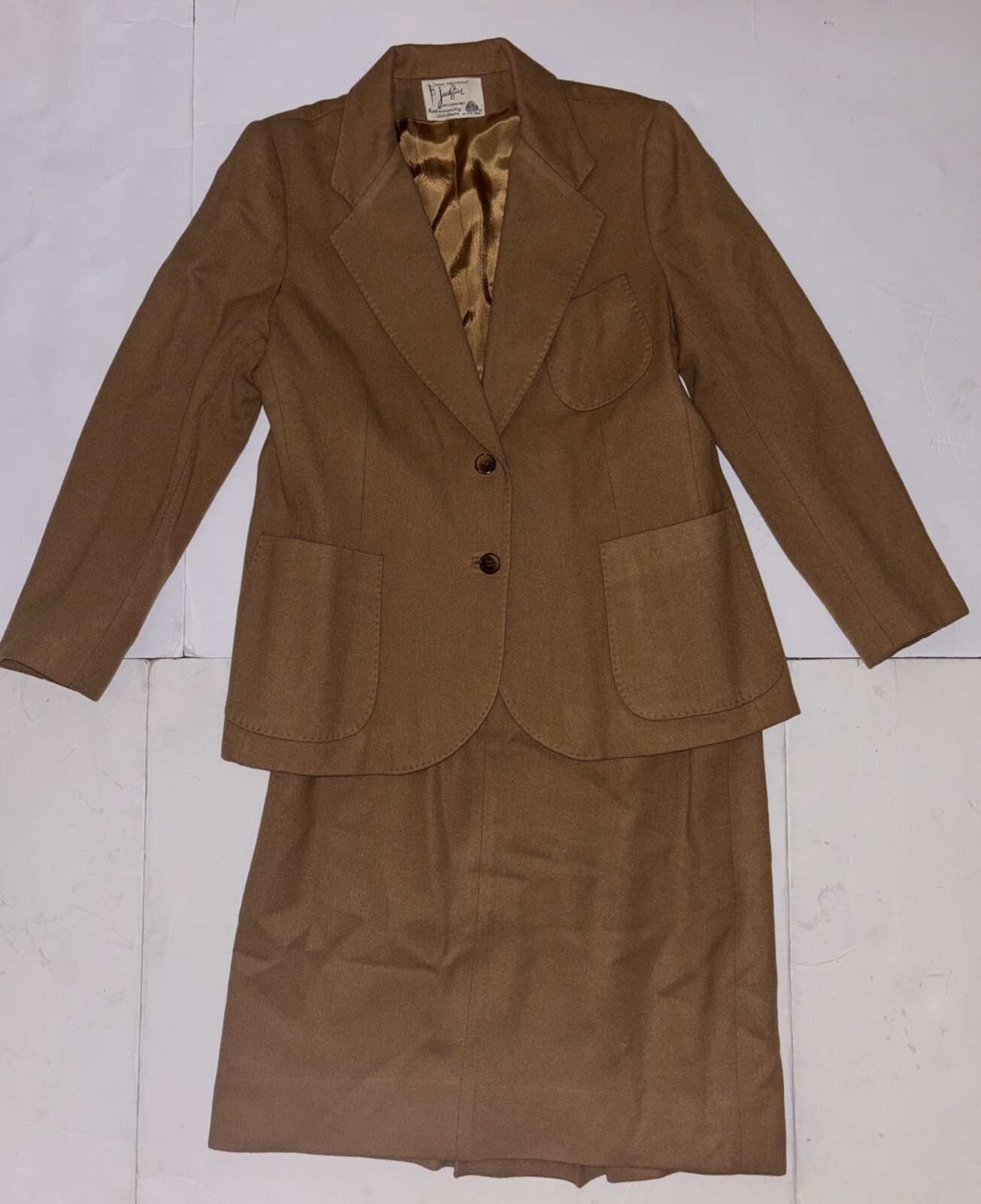 Vintage Jackfin 100% Women’s Blazer Jacket & Skirt Suit Set 1960’s Size 16