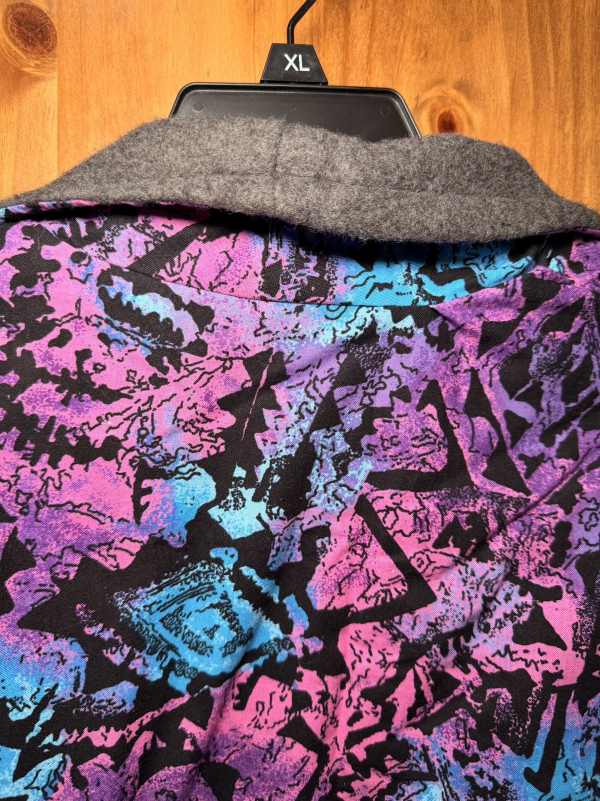 Vintage Handmade Reversible Fleece Jacket. Retro. Multi Colors. Size XL-1XL