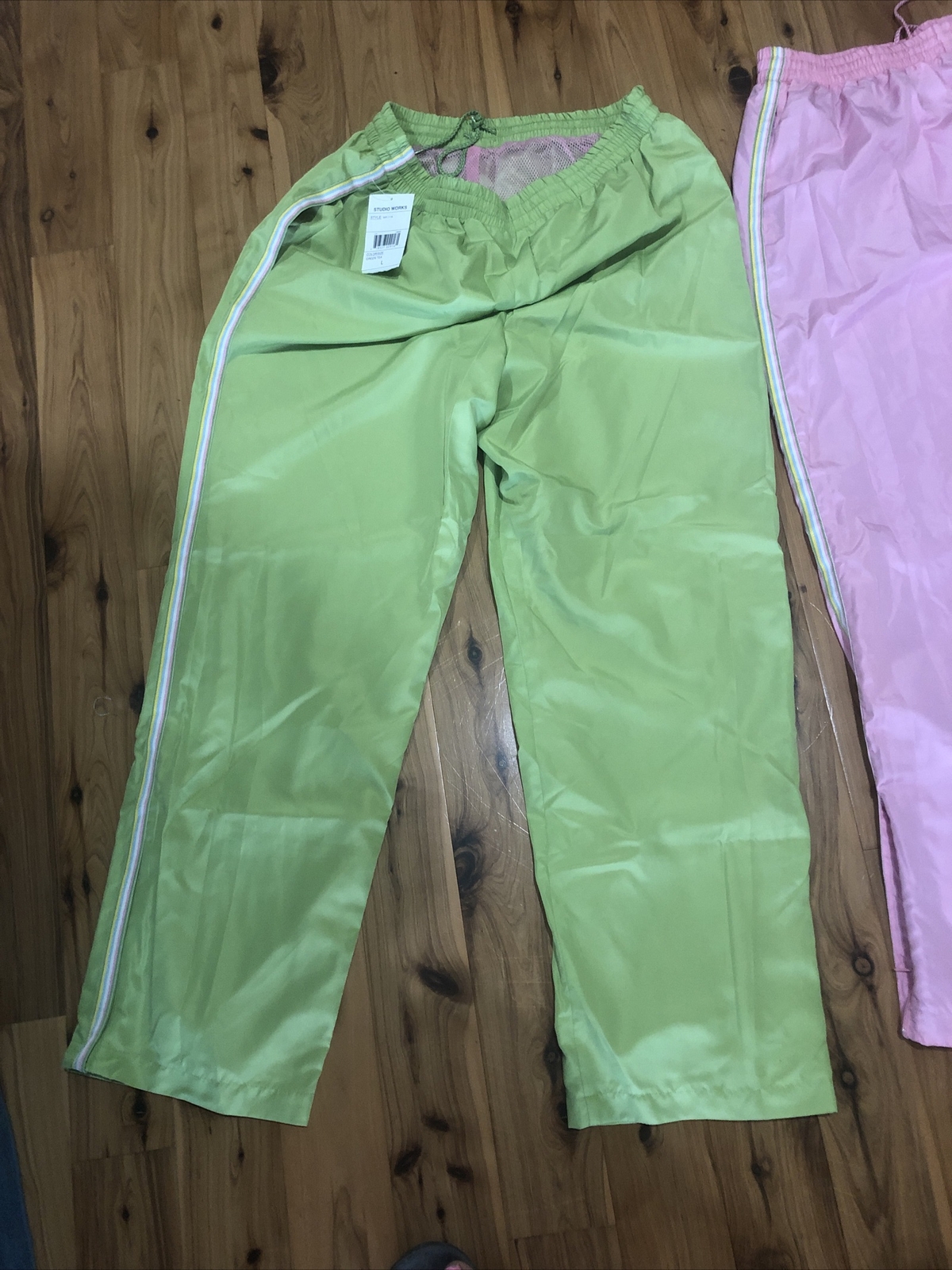 NEW Vtg Studio Works Windbreaker Nylon Jogging TRACK SUIT Jacket Pants Womens L