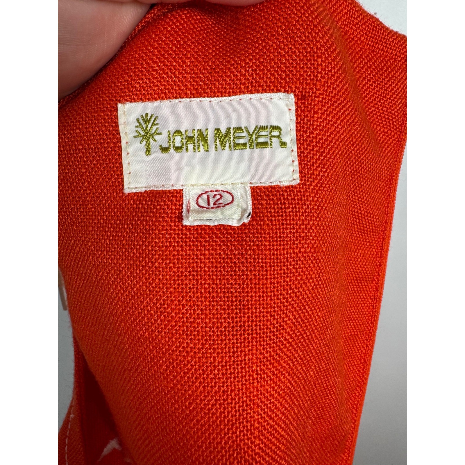 Nautical Vintage John Meyer 12 Shift Dress Orange Anchor Rope Tie Sleeveless