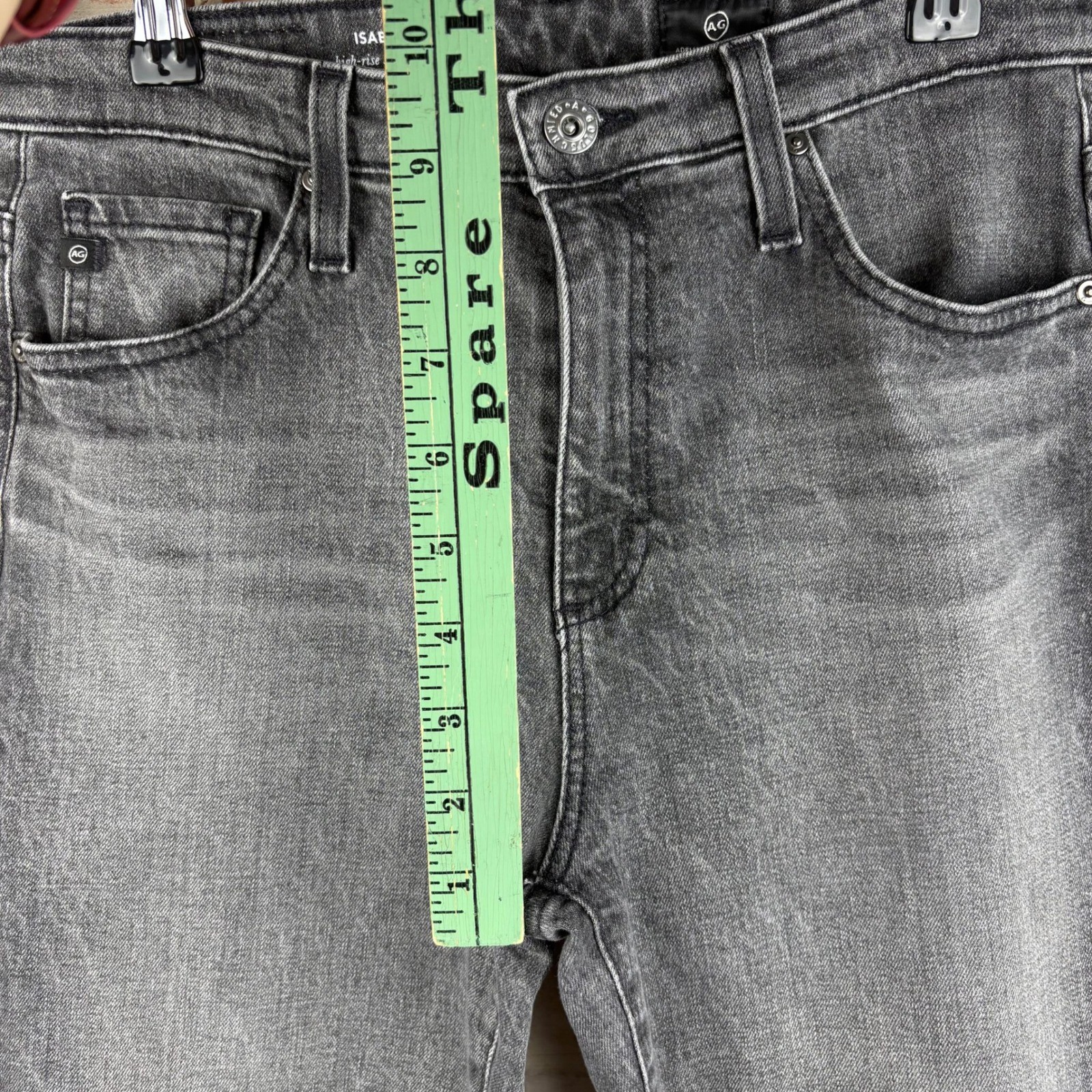 AG Adriano Goldschmied Isabelle High Rise Straight Crop Jeans Gray Sz 27 Vintage