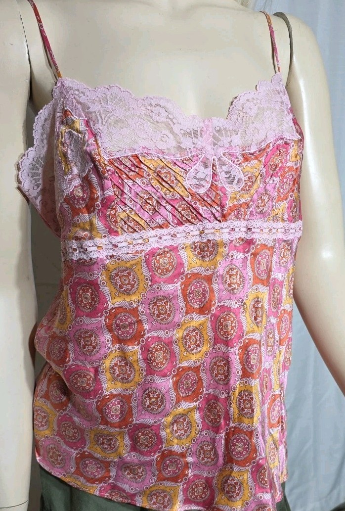Victoria’s Secret VTG Silk & Lace Camisole Y2K (2005) Pink Size M Babydoll 90s