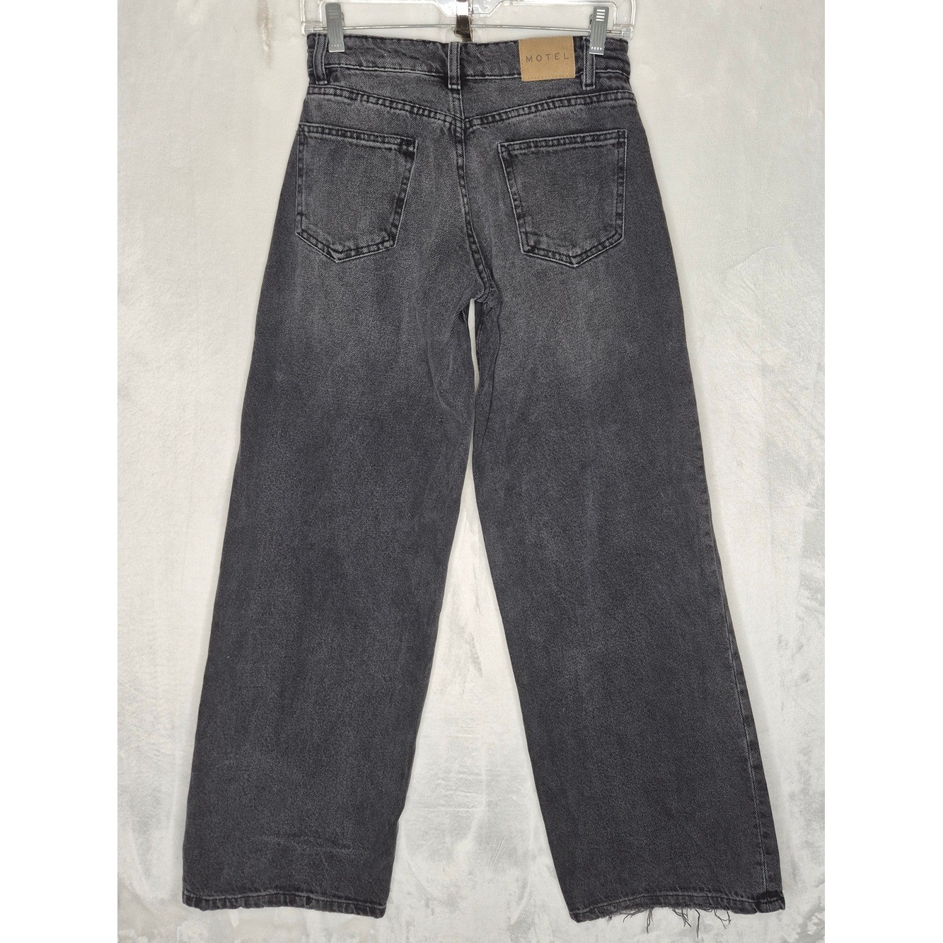 Motel Rocks Wide Leg Washed Black Denim Skate Jeans Womens 27×30