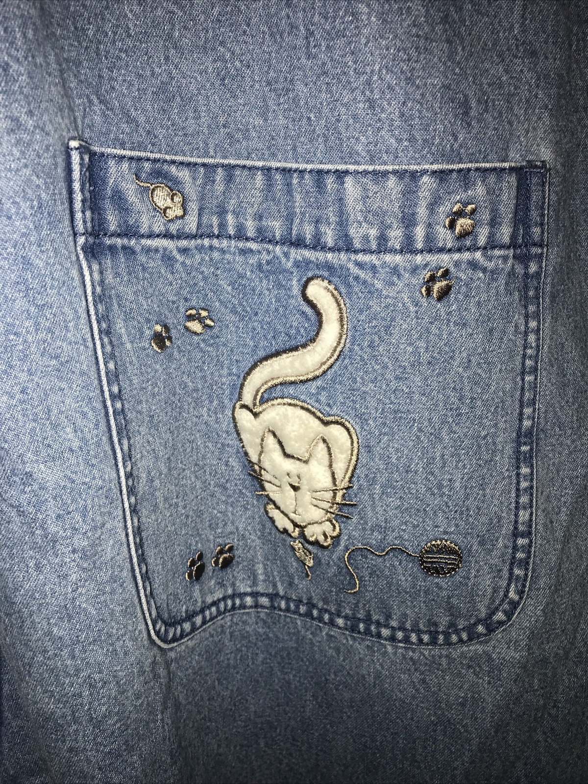 VTG CJ BANKS bib Overalls Sz 20W Kitty Decal Hong Kong Farmer Homestead Western