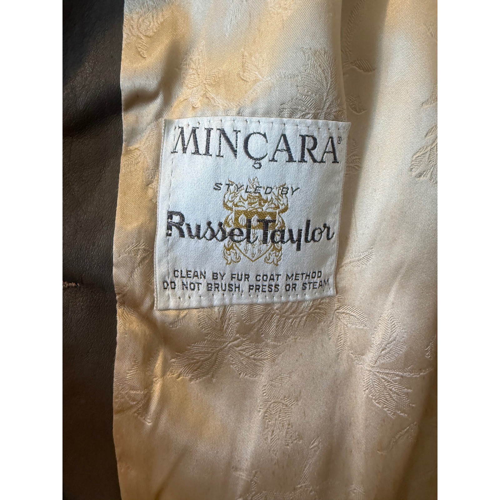 Vintage Russel Taylor Mincara Faux Fur Coat Brown Mid-Length Button Front Jacket