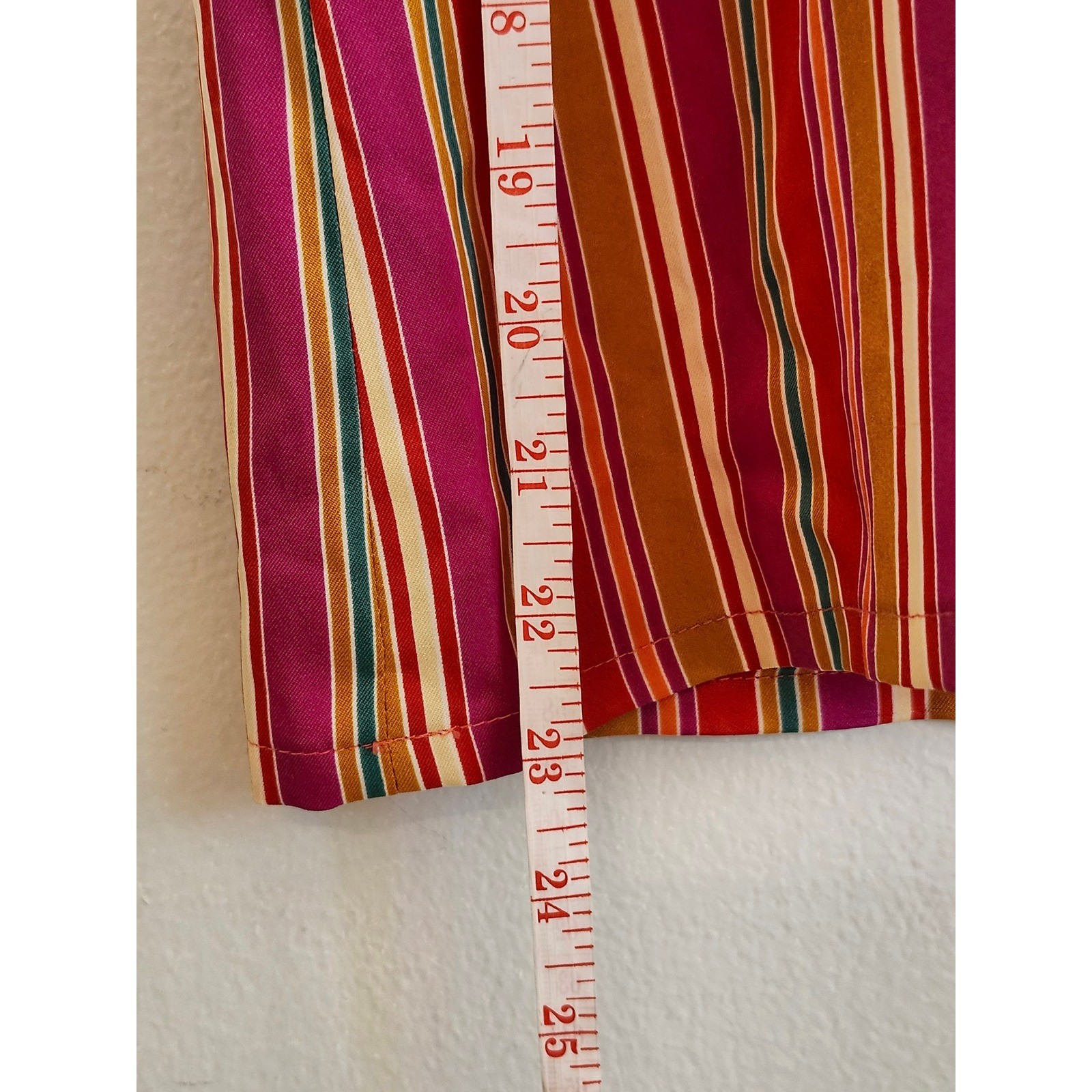 Vintage Yves Jennet Multicolor Stripe Blouse S/M Retro Colorful Statement Top