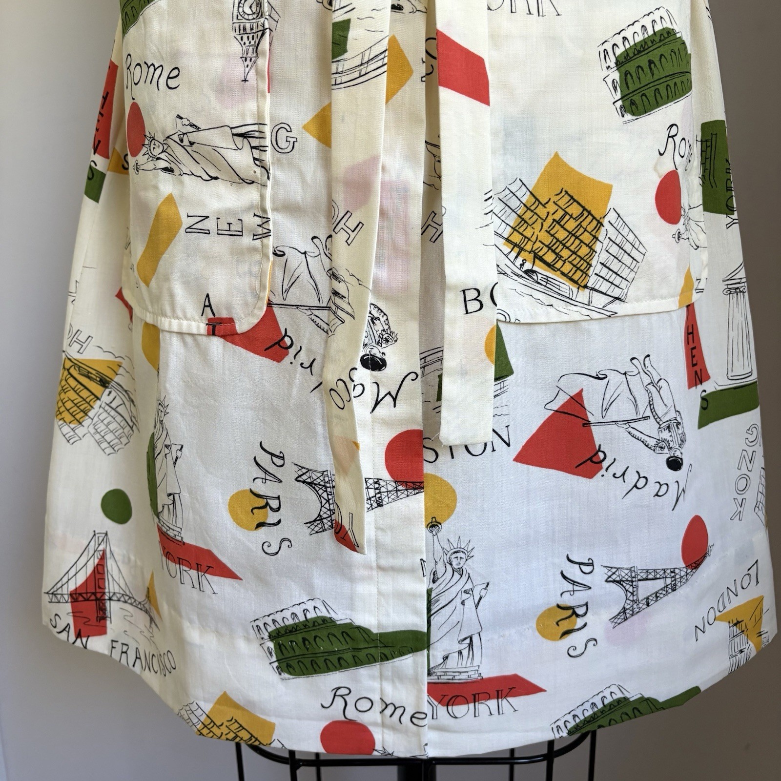 Vintage 1960’s NOS TWA Flight Attendant Stewardess Travel Destinations Dress M